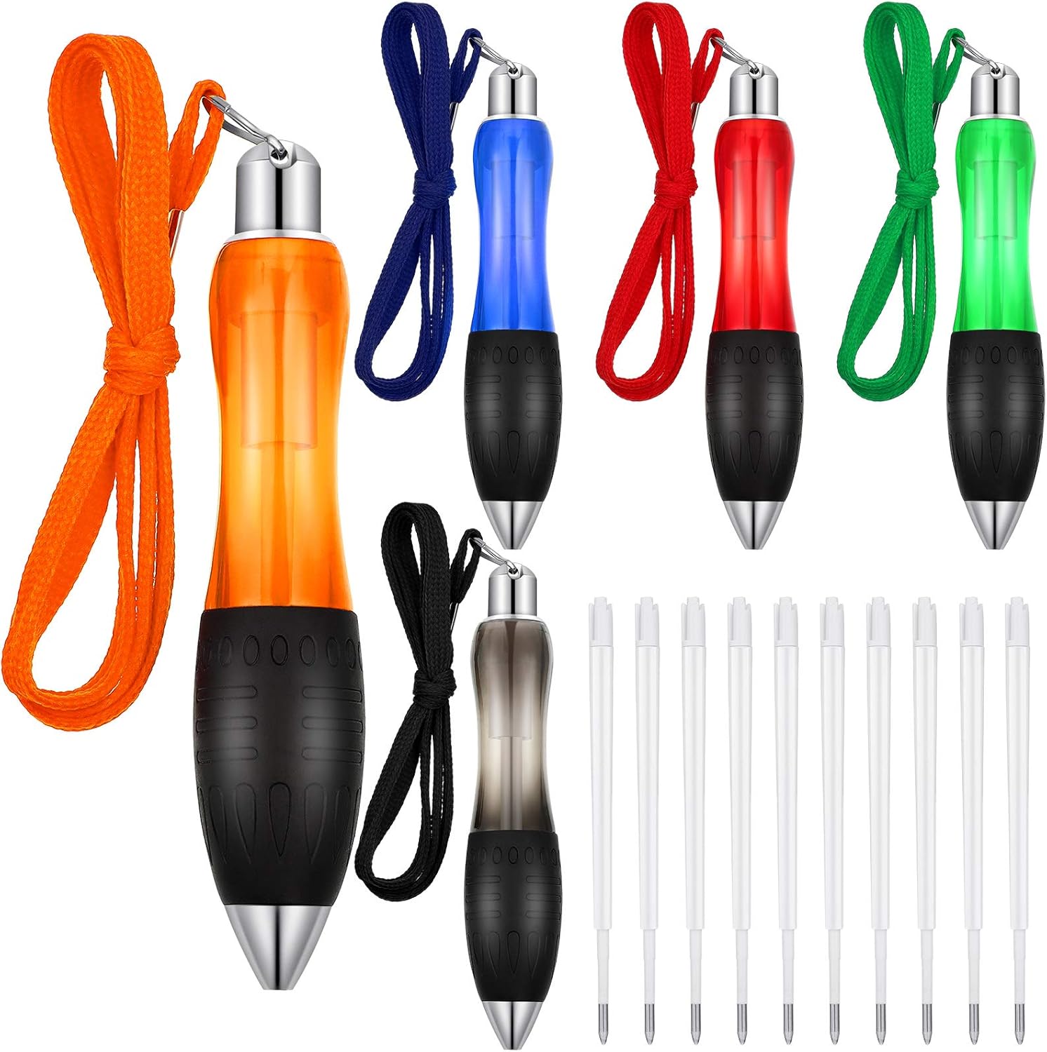 14pcs Big Fat Pens Aids Writing - 2 Pens + 6 Black Refills + 6 Blue