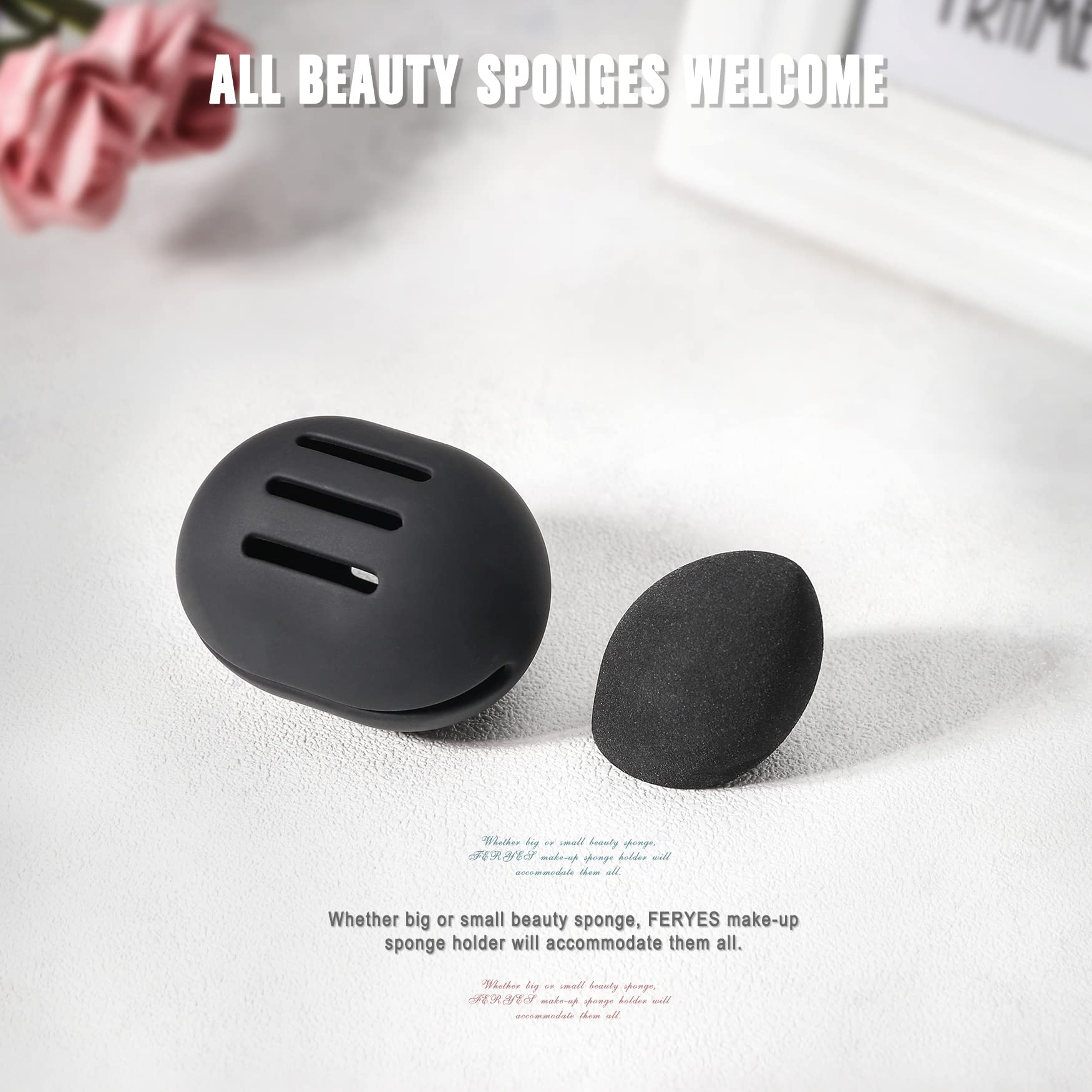 FERYES 2 PCS Make-up Schwammhalter - Silikon Beauty Blender Etui Make-up Schwammhalter für die Reise