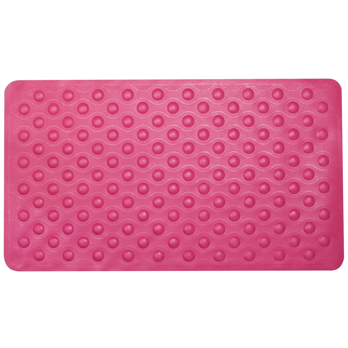 Sabichi Raspberry Suction Grip Rubber Bath Mat with Cosy Bubble Foot Grip