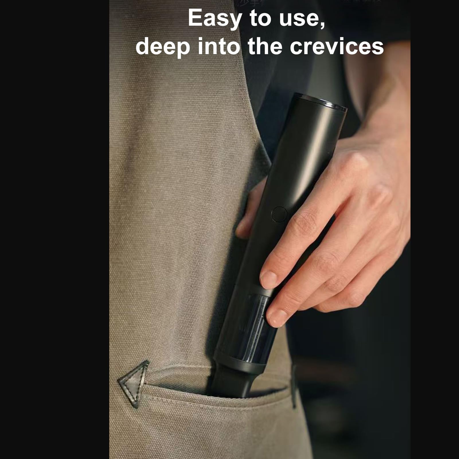 Fockety Aspirador Molinillo de Café Inalámbrico de Mano, 40W | Aspiradora de Aire 2 en 1 para Coche, Batería Recargable de 2600mAh, Fuerte Succión, para Teclado, Máquina de café Expreso