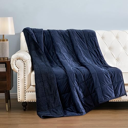 Miniatura 6 de HBlife - Manta con peso de forro polar para adultos, manta de cama gruesa y afelpada de 15 libras con certificación Oeko-Tex, manta pesada