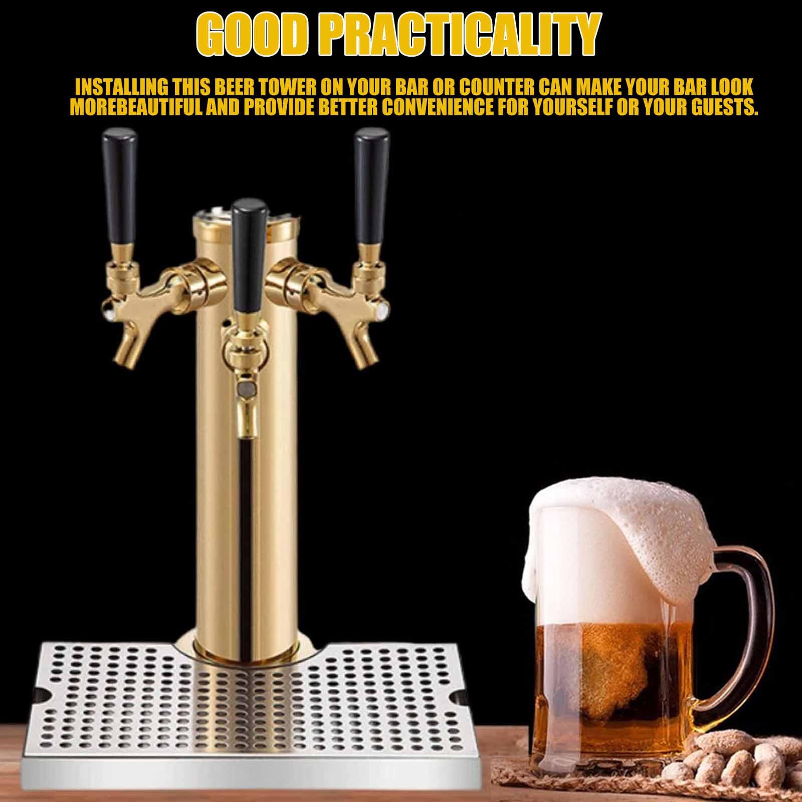 Torre Kegerator de barril de cerveza, grifo de acero inoxidable, diseño resistente y duradero, fácil de instalar, desmontaje completo para elaboración casera y uso comercial