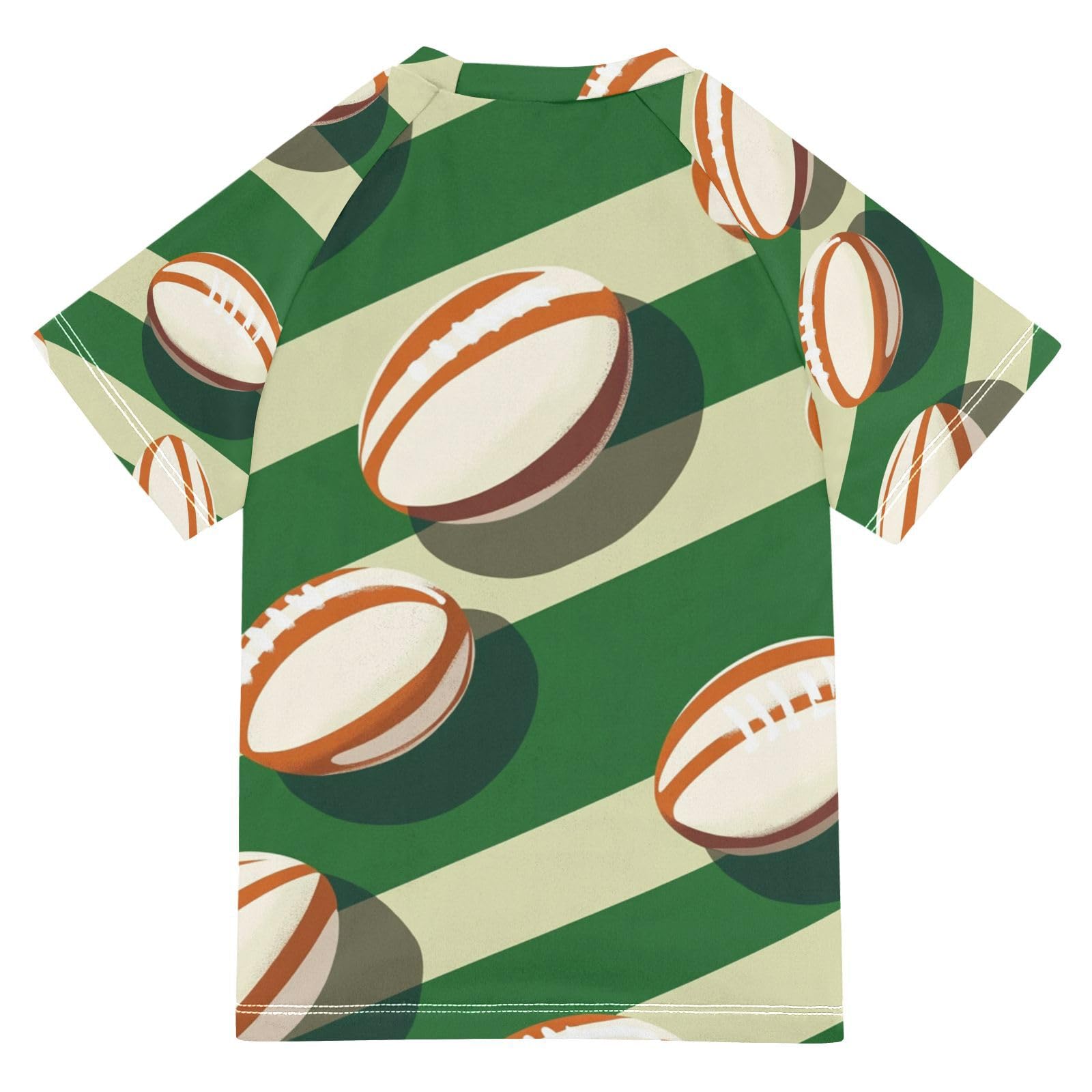 Jucciaco Boys Swing Shirts Rugby Green Stripe Football Rashguard Short Sleeve Kids T-Shirts Sun UPF 50+