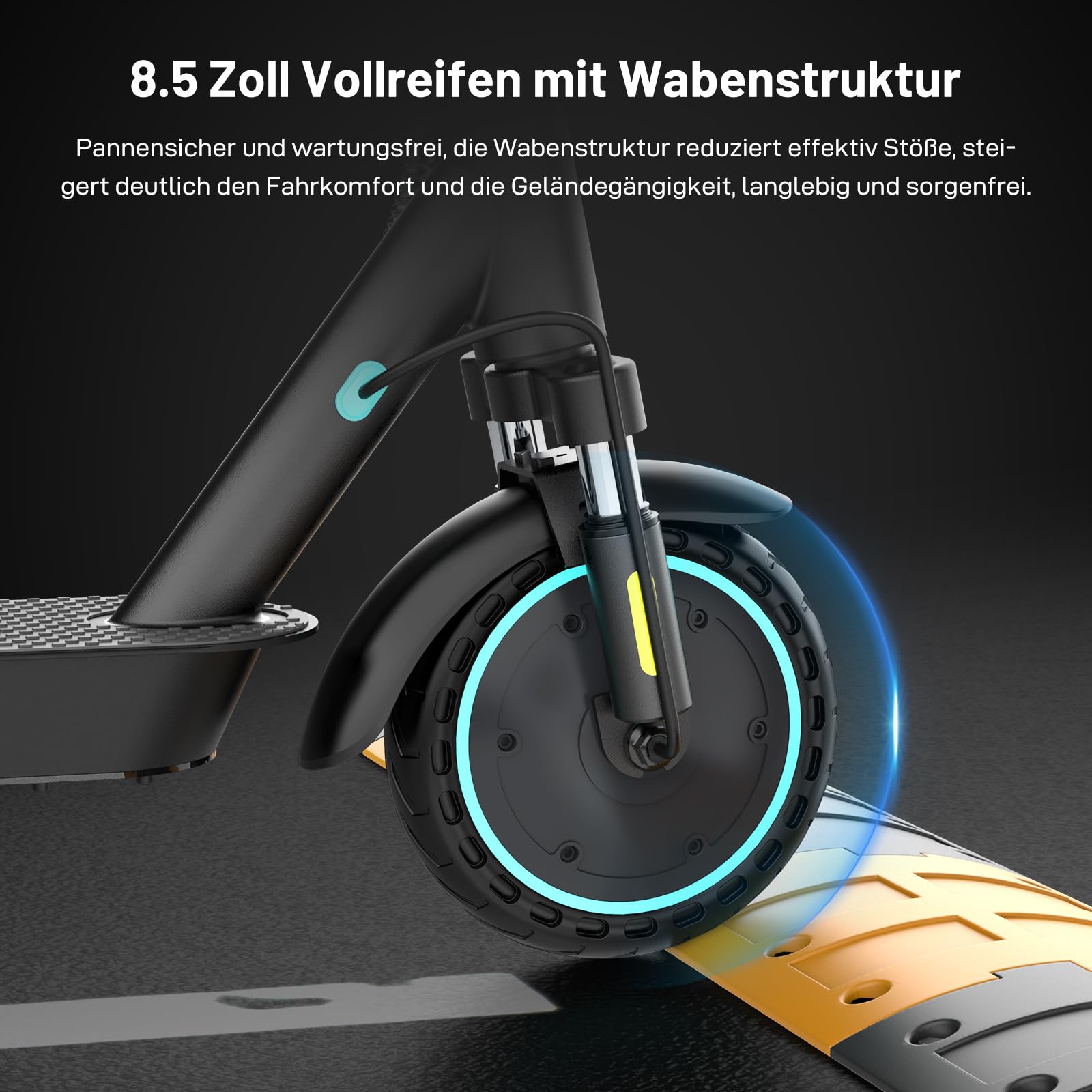 RCB E-Scooter mit Straßenzulassung (ABE), Elektroroller, 8,5-10 Zoll, 7,8Ah-11.4Ah Akku, 400W Motor, 23-40 km Reichweite, Faltbarer e Roller, APP-Steuerung, Doppelbremse, Doppelstoßdämpfer