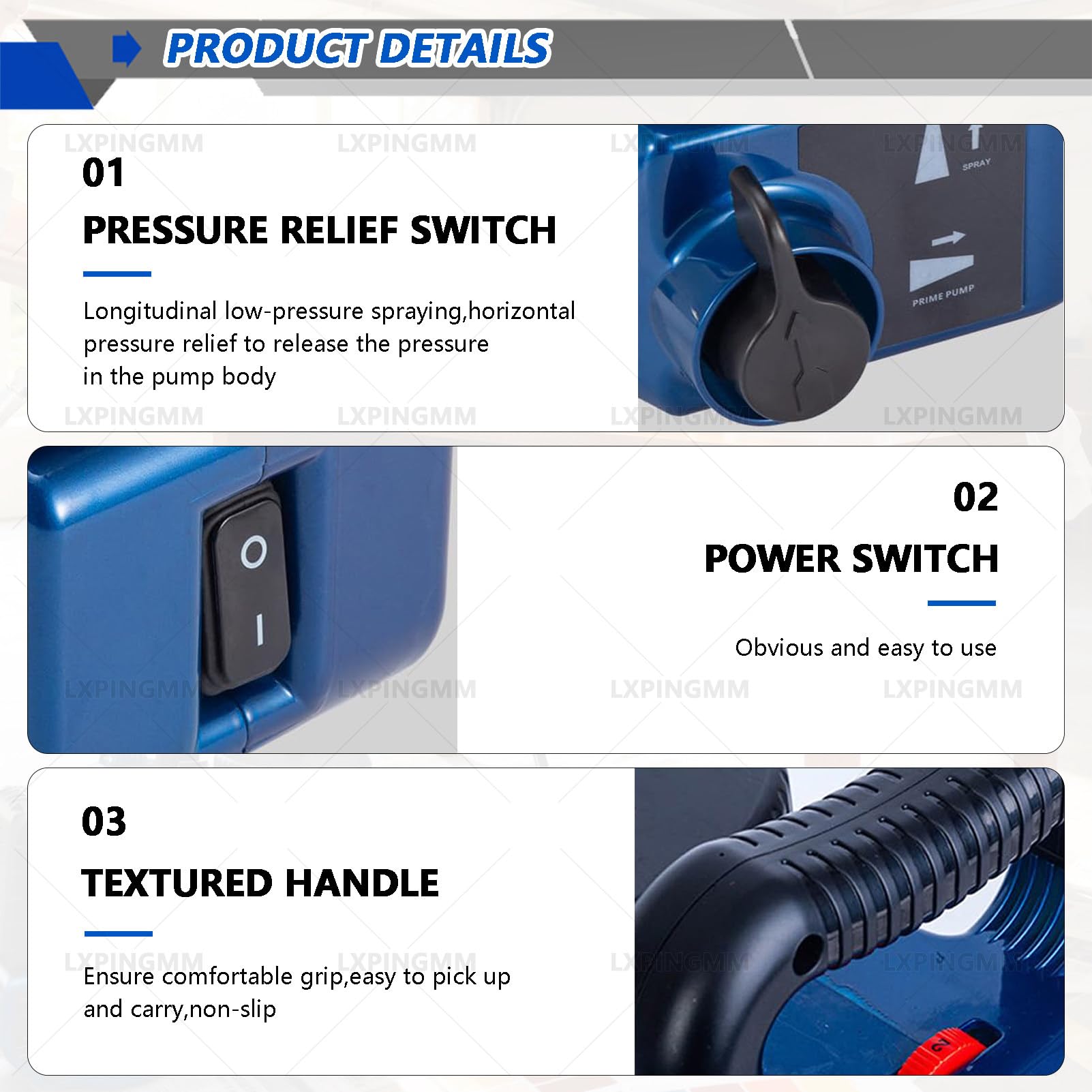 Pulverizador de Pintura sin Aire de Alta presión, 500 W, presión máxima de 15 MPa, Compatible con látex y Pintura a Base de Agua, para Casas y terrazas. 1battery