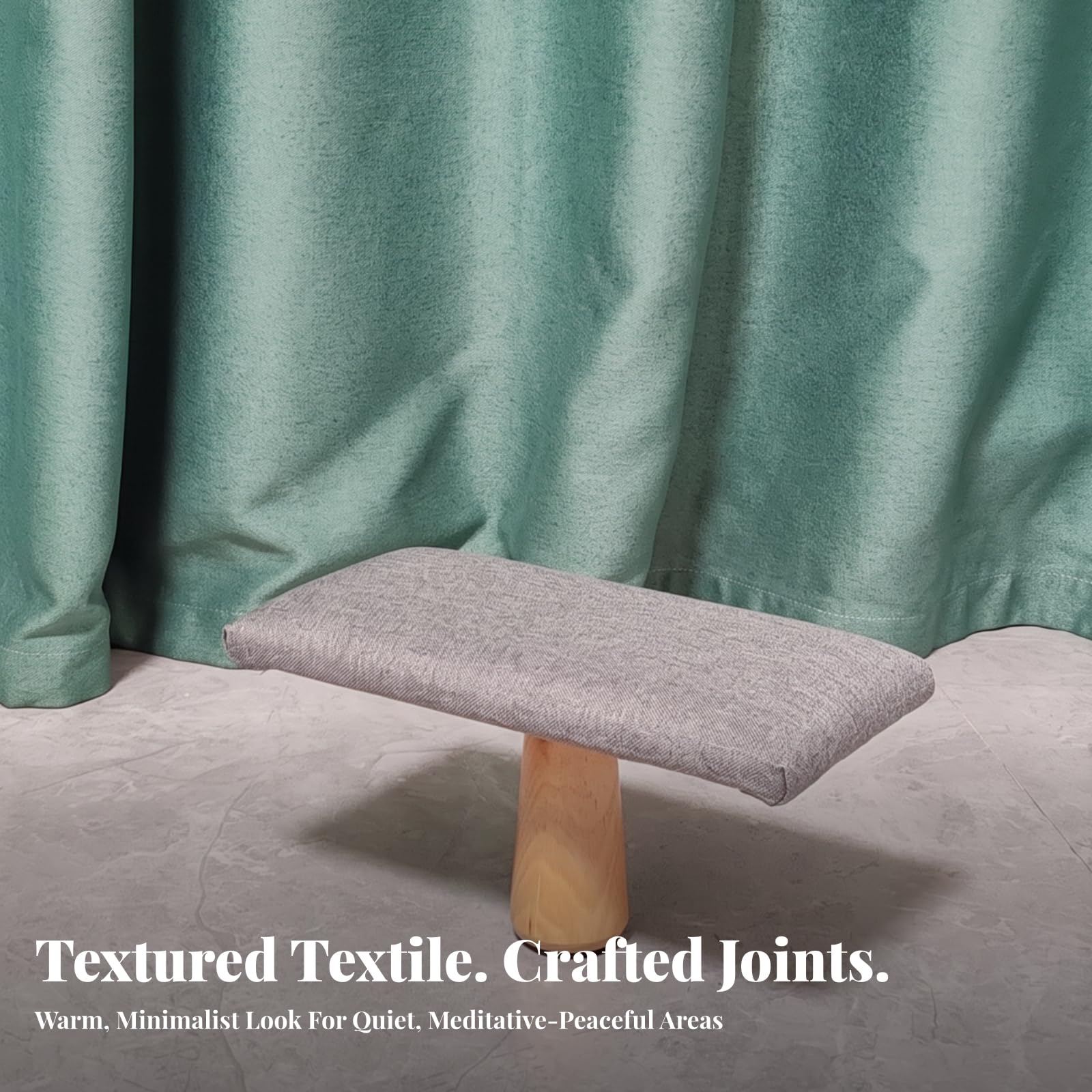 Gralara Banco Meditación con Cojín Resistente | Compacto, Banco para Arrodillarse, Ligero, Mueble, Casa, Gris, L