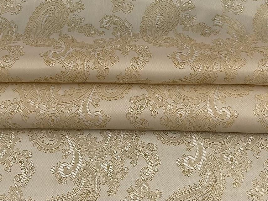 Paisley żakardowa satynowa podszewka materiał szampański 10MTR