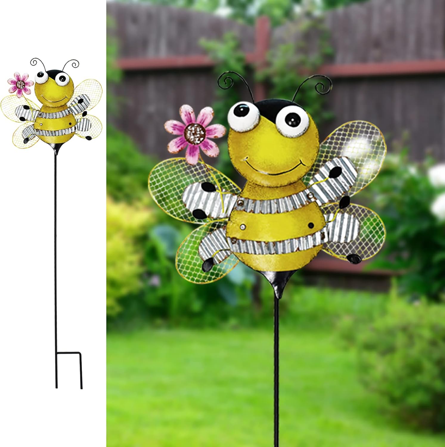 Metal Garden Stakes Spring Yard Sign Decorative Plant Stake