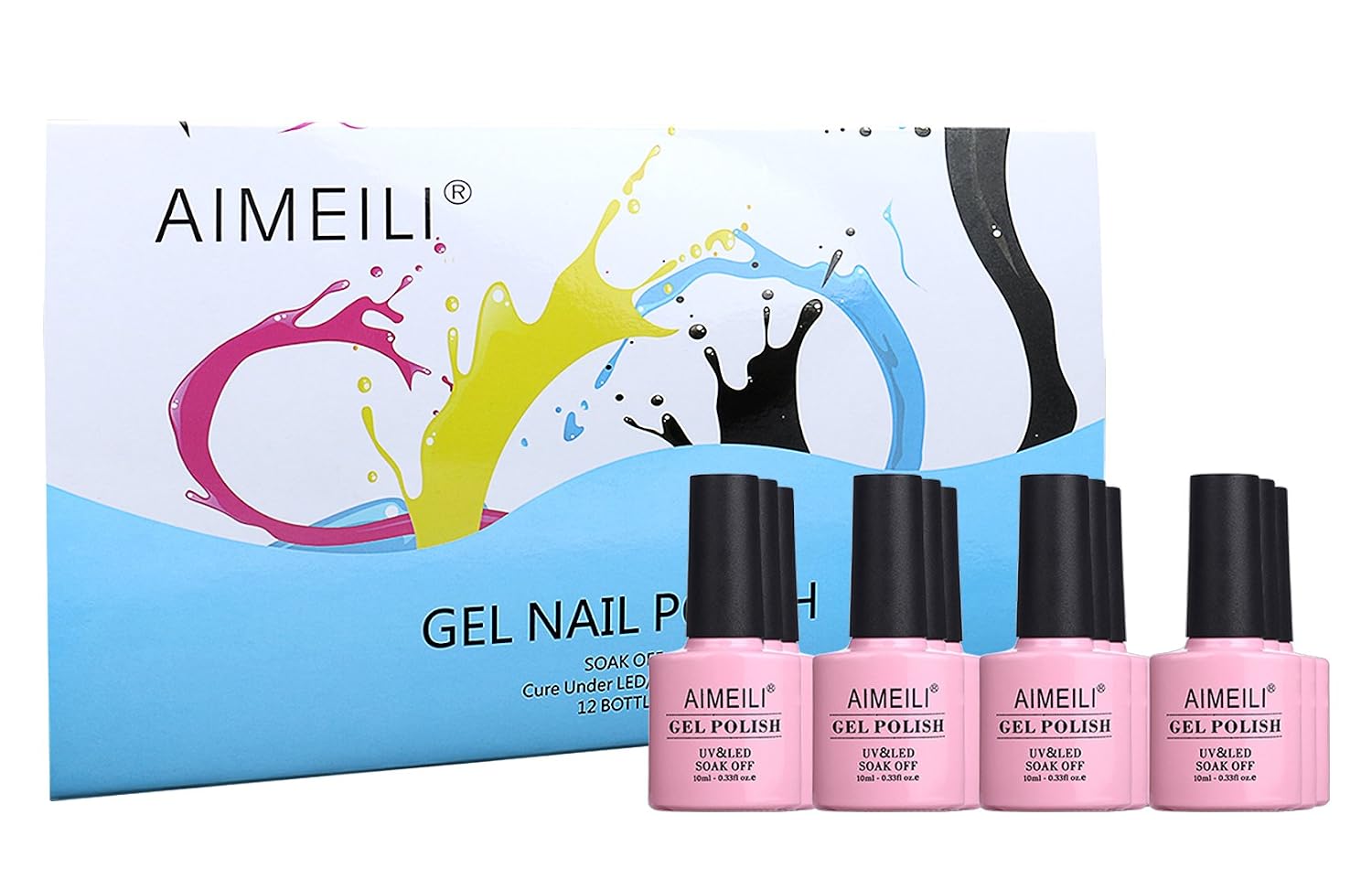 AIMEILI Temperature Color Changing Soak Off UV LED Chameleon Gel Nail Polish Set Of 12pcs X 10ml - Kit Set 8