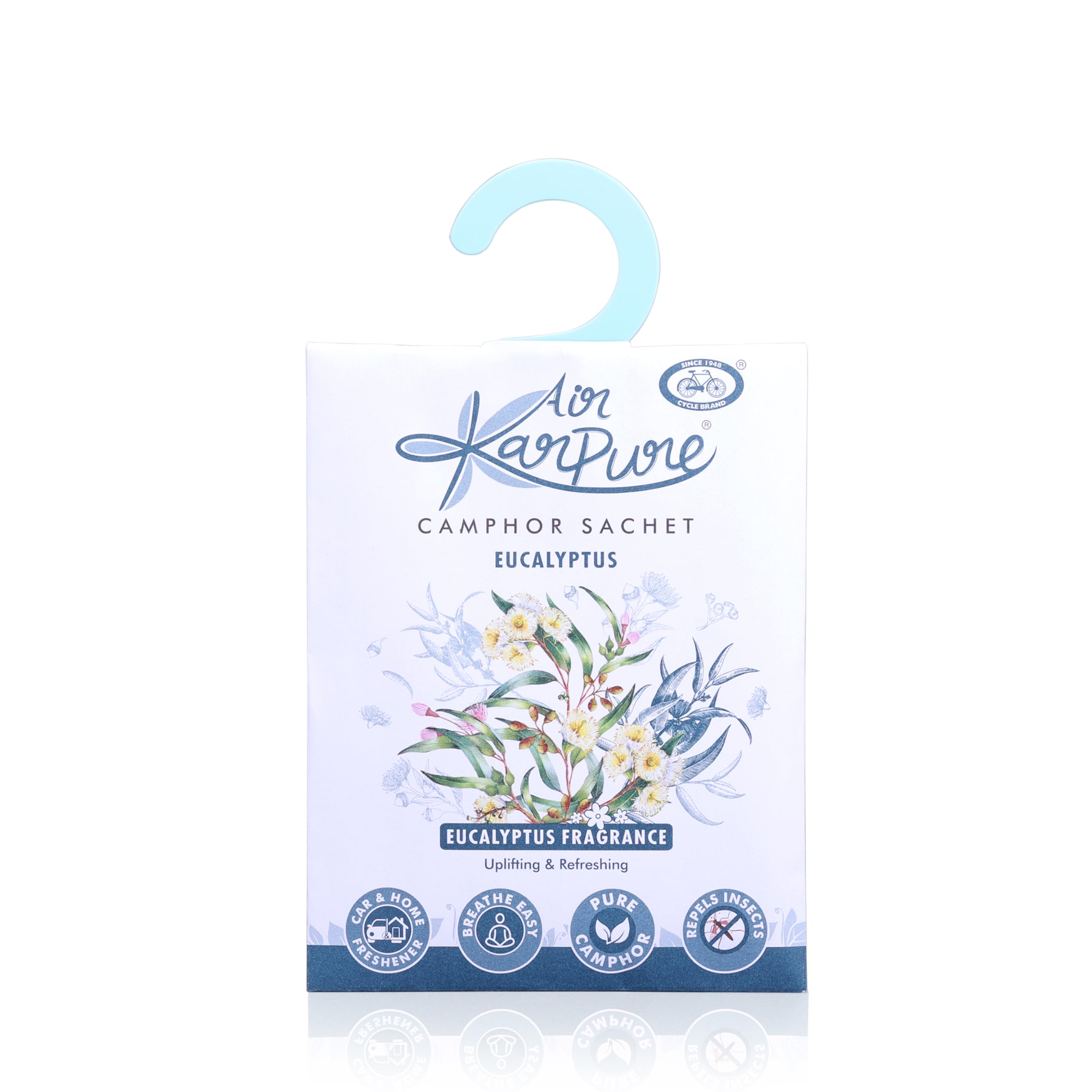 Cycle Pure Karpure Camphor Sachet - Pack of 3 | Air Freshener for Wardrobe, Home, Office, Bathroom, Car | Floral Musk, Eucalyptus, Night Queen| Each Lasts up to 30 Days 4