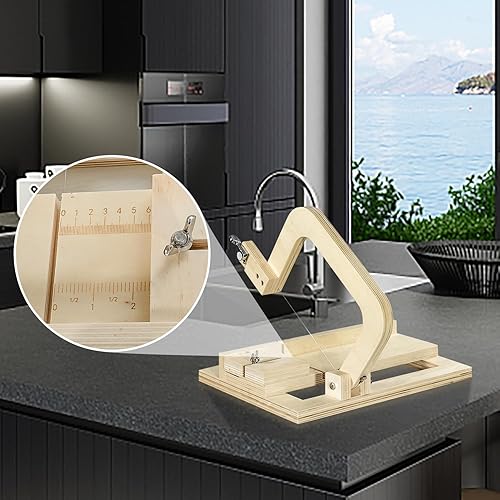 Miniatura 5 de Cortador de jabón profesional con alambre, herramienta de corte de madera ajustable para hacer jabón, queso, mantequilla, pasteles, pan