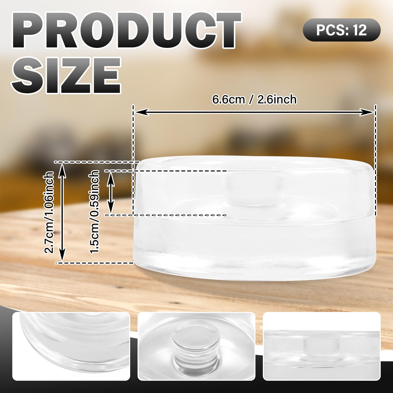 12 pesi per fermentazione, in vetro, trasparente, per fermentazione, 6,6 cm, peso fermentazione con manico, accessori per la casa e il commercio (colore trasparente 12 stile)
