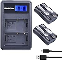 Vista 1 de Batmax Paquete de 2 baterías BP-511A BP-511 BP 511 511A + cargador USB dual LCD para Canon EOS 5D, 10D, 20D, 30D, 40D, 50D, Digital Rebel 1D, D60
