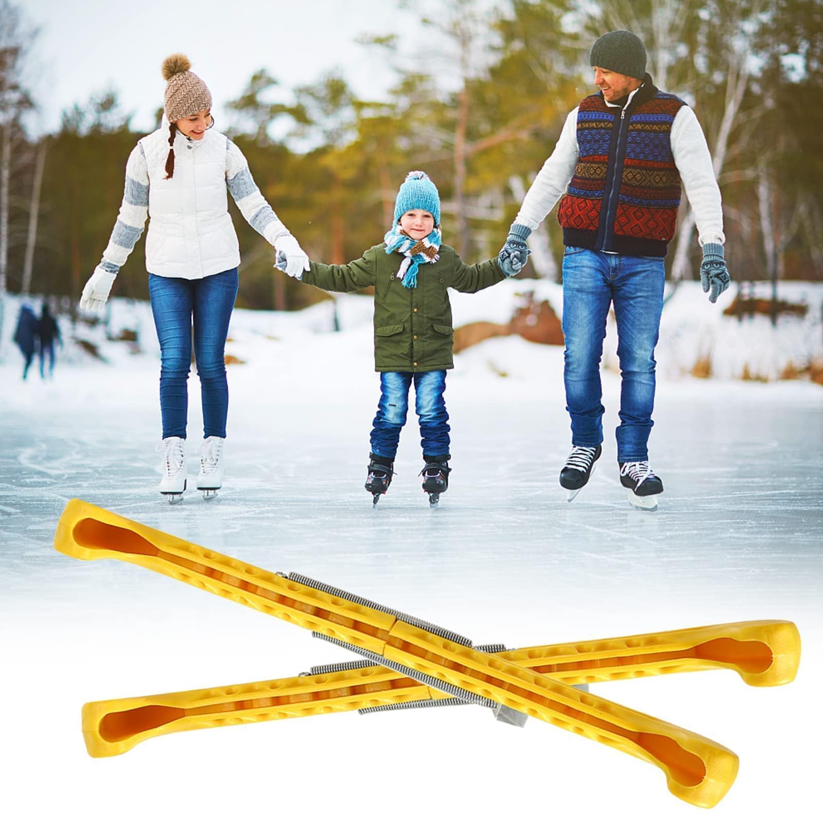 Protège-Lames De Patin à Glace Réglables – 1 Paire Avec Ressort – S’adapte Aux Enfants Et Adultes – 7 Couleurs