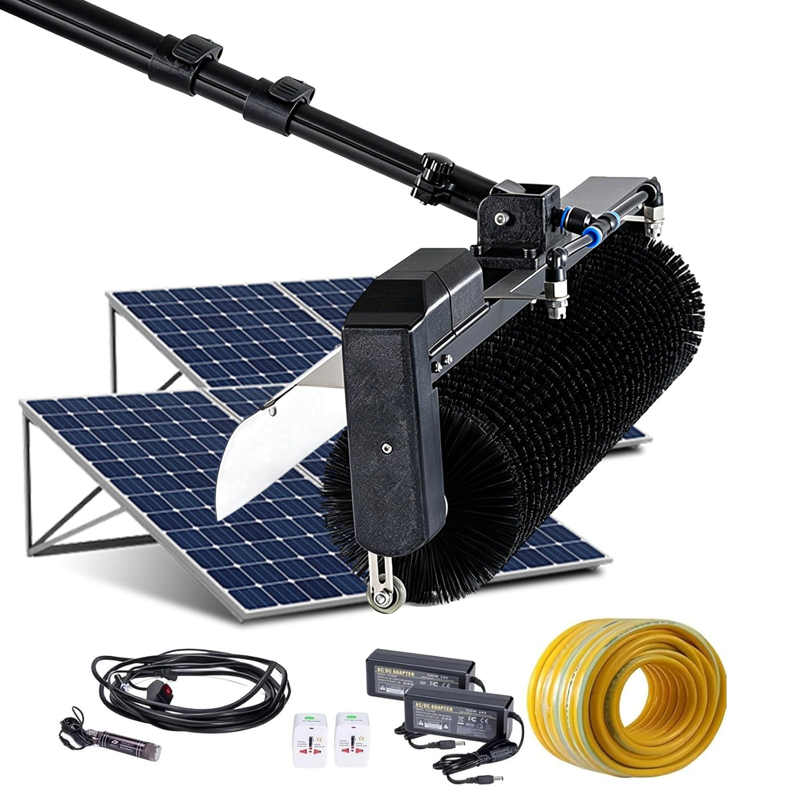 Kit de Poste de Lavado a presión para Limpieza de Paneles solares, Altura Ajustable de 7,5 m, Limpiador Placas solares para centrales fotovoltaicas en estanques de Peces 3.5m/11ft