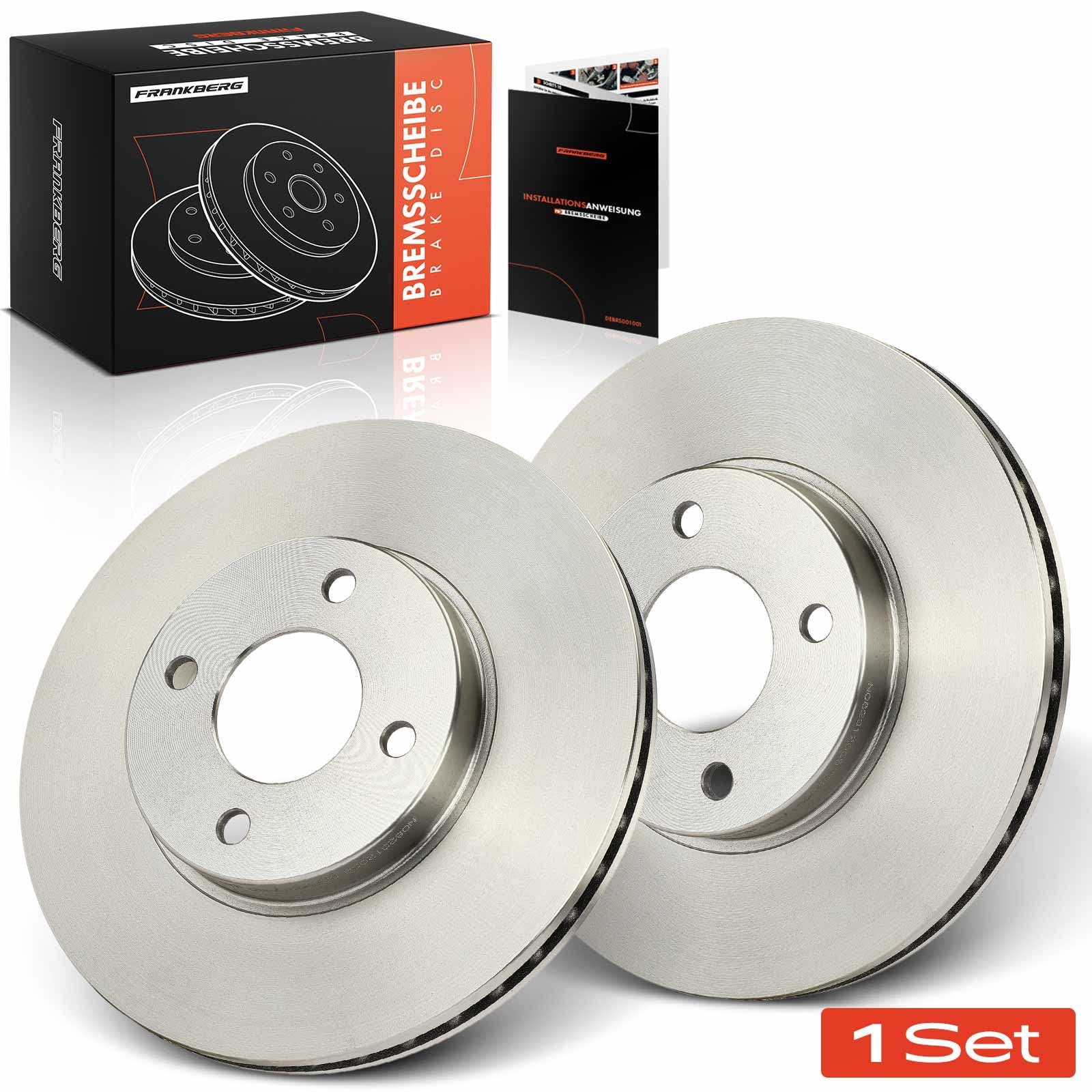 Frankberg Set di dischi freno incl. 2x Dischi Freno Anteriore Ventilato Diametro260mm Compatibile con Micra IV K13K K13KK Note E12 Replace# 402061HA0A,402061HA0H