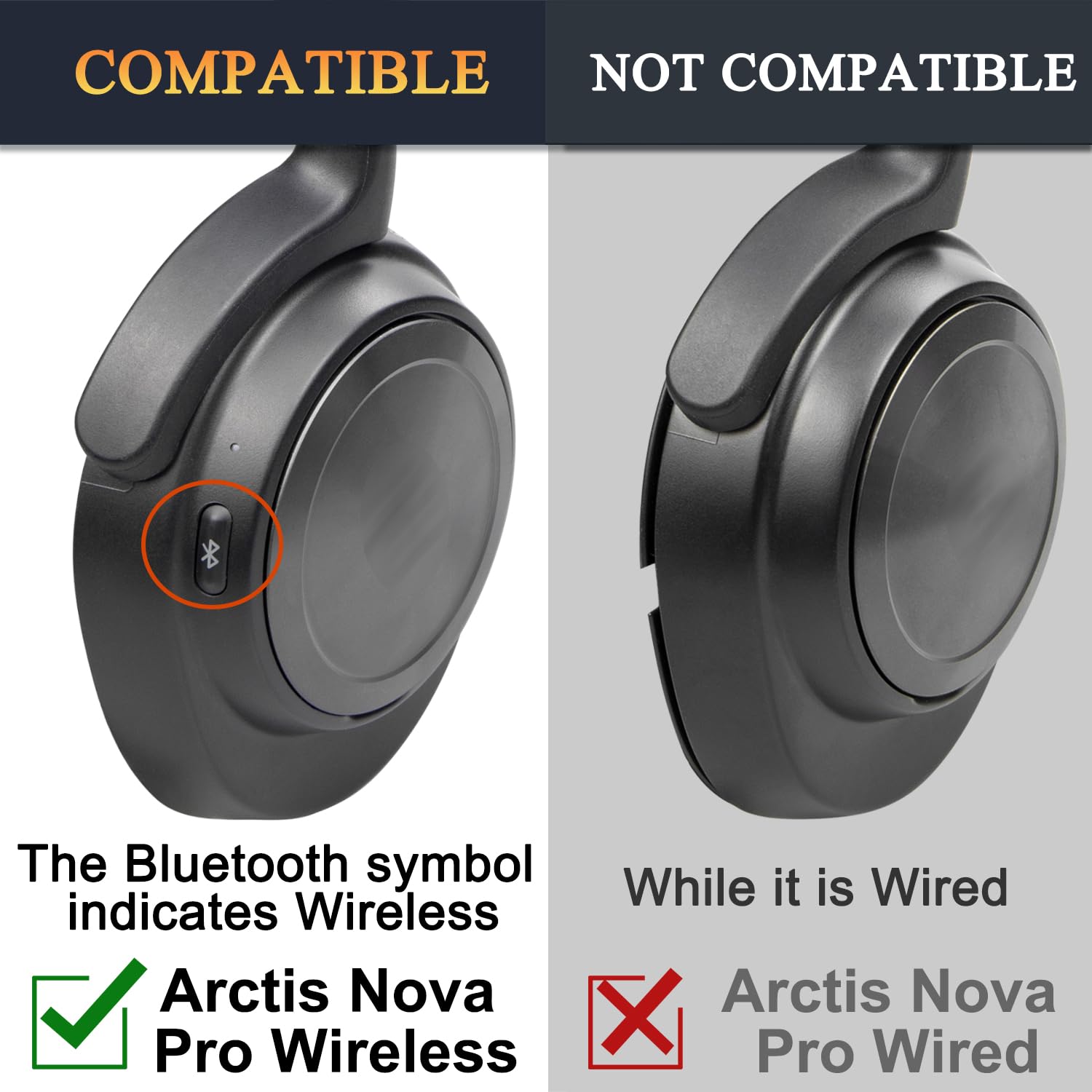 SOULWIT Wymienne nauszniki z chłodzącym żelem do Steelseries Arctis Nova Pro Wireless/Arctis Nova Elite słuchawek, nauszniki z pianką izolującą hałas o dużej gęstości, zwiększona grubość