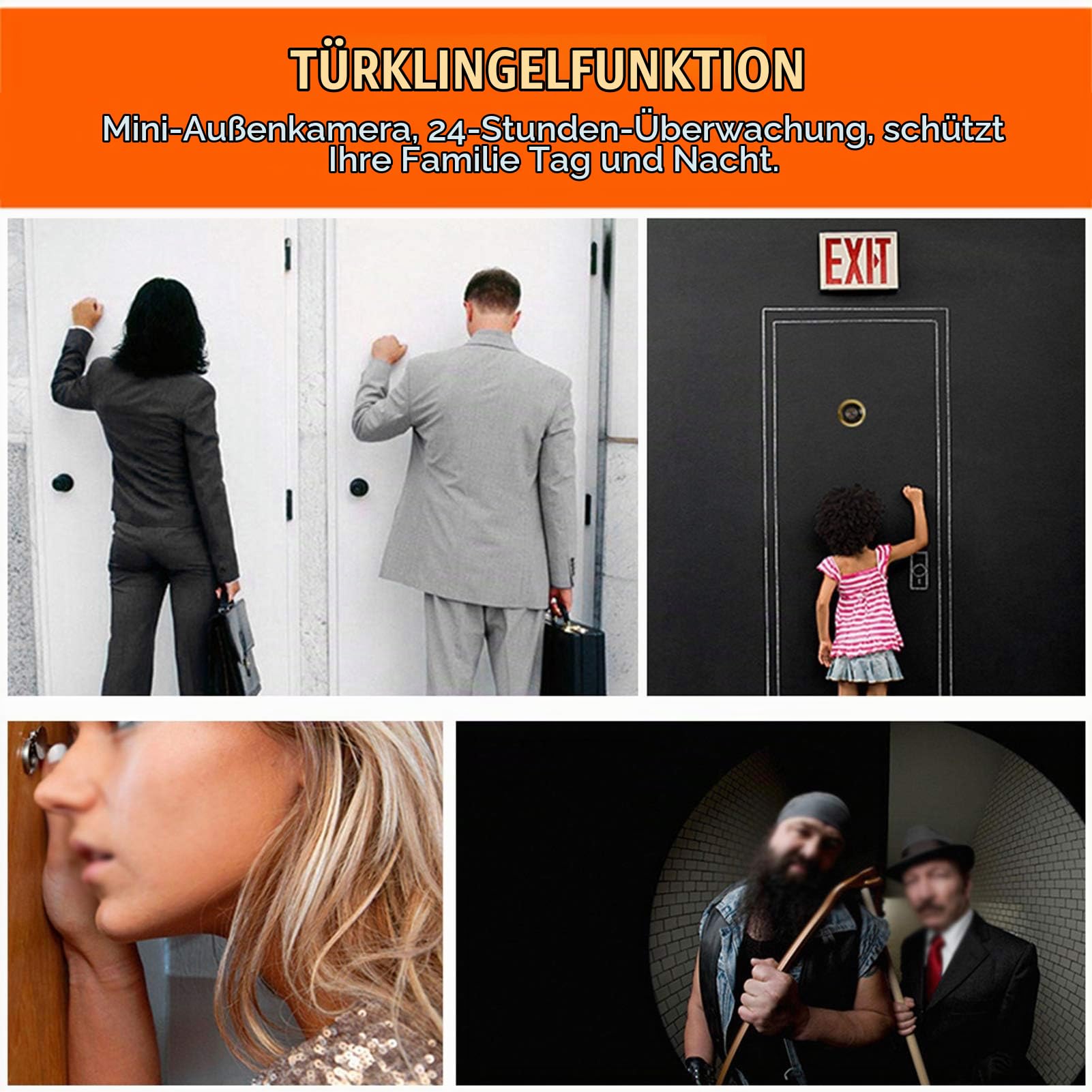 Elektronischer Türspion Peephole Viewer Türklingel Türspion mit LCD-Bildschirm Tür Viewer Türklingel mit Überwachungskamera Bewegungserkennung