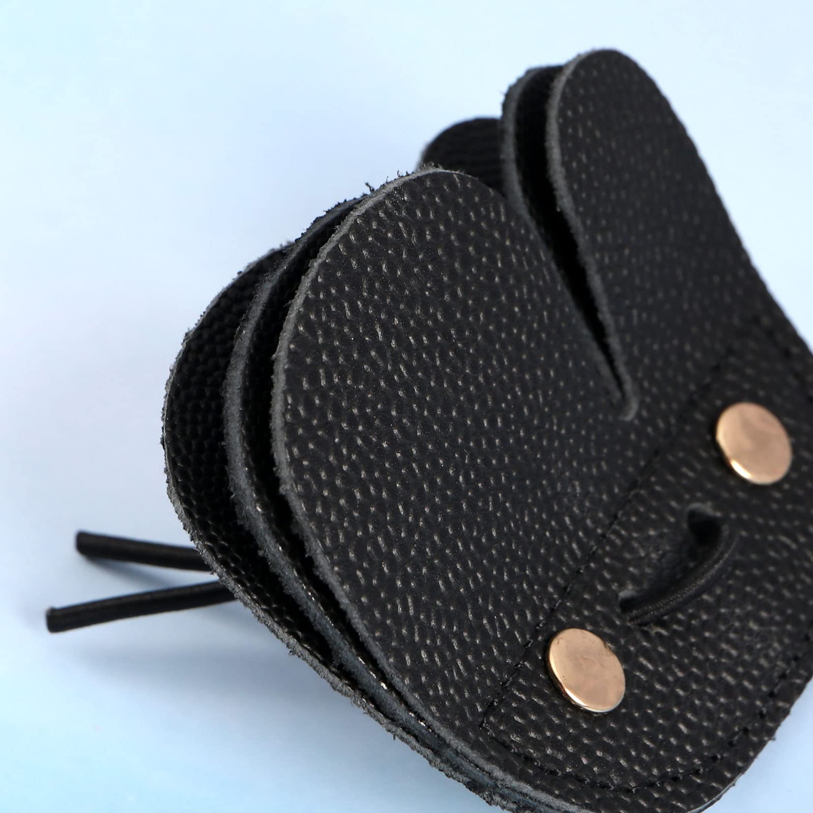 Lot de 2 protections en cuir pour tir à l'arc - Double épaisseur - Équipement d'entraînement au tir à l'arc - Noir