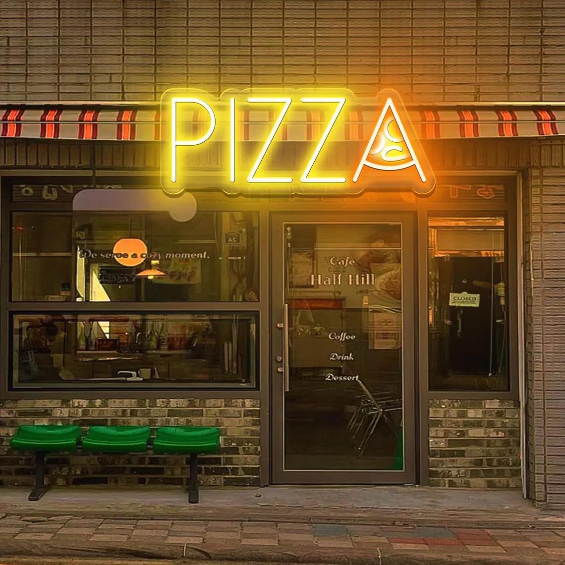 Pizza Neon Sign, Kitchen Signa,Open Pizza LED Light Sign for Wall Decor, Restaurant Fast Food Decoration