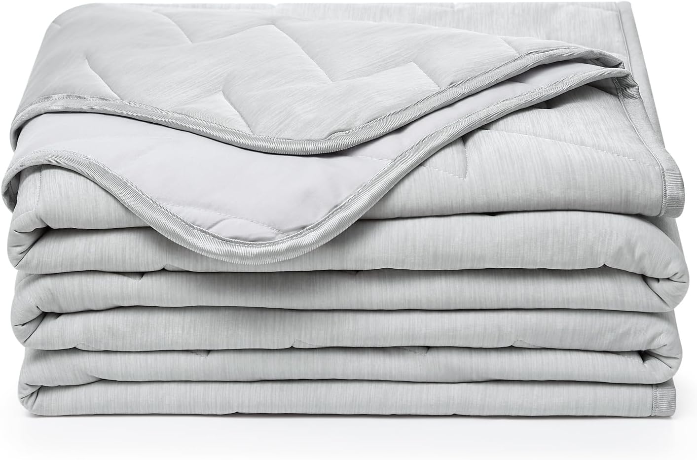 Cooling Quilt for Night Sweats, Q-Max 0.5 Arc-Chill 3.0 Summer Cool Fiber Blanket for Hot Sleeper, Sofa and Adult, Comfort, Anti-caking, Double/King Size Bed, V-tack Quilting, 200x220cm, Gray