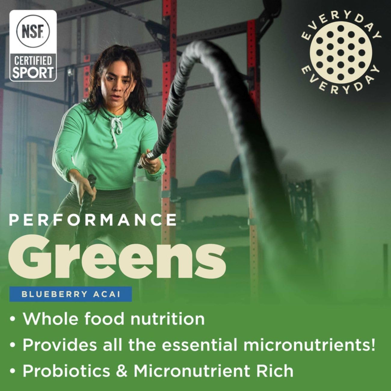Gnarly Nutrition Greens Superfood Powder – Blueberry Acai Performance Super Greens Powder – NSF Sport Certified – Organic, Probiotics & Essential Micronutrients - Blueberry Acai, 11.64 oz Blueberry Açai Bag (30 Servings) image 3 of 9 B07HQMTB1R