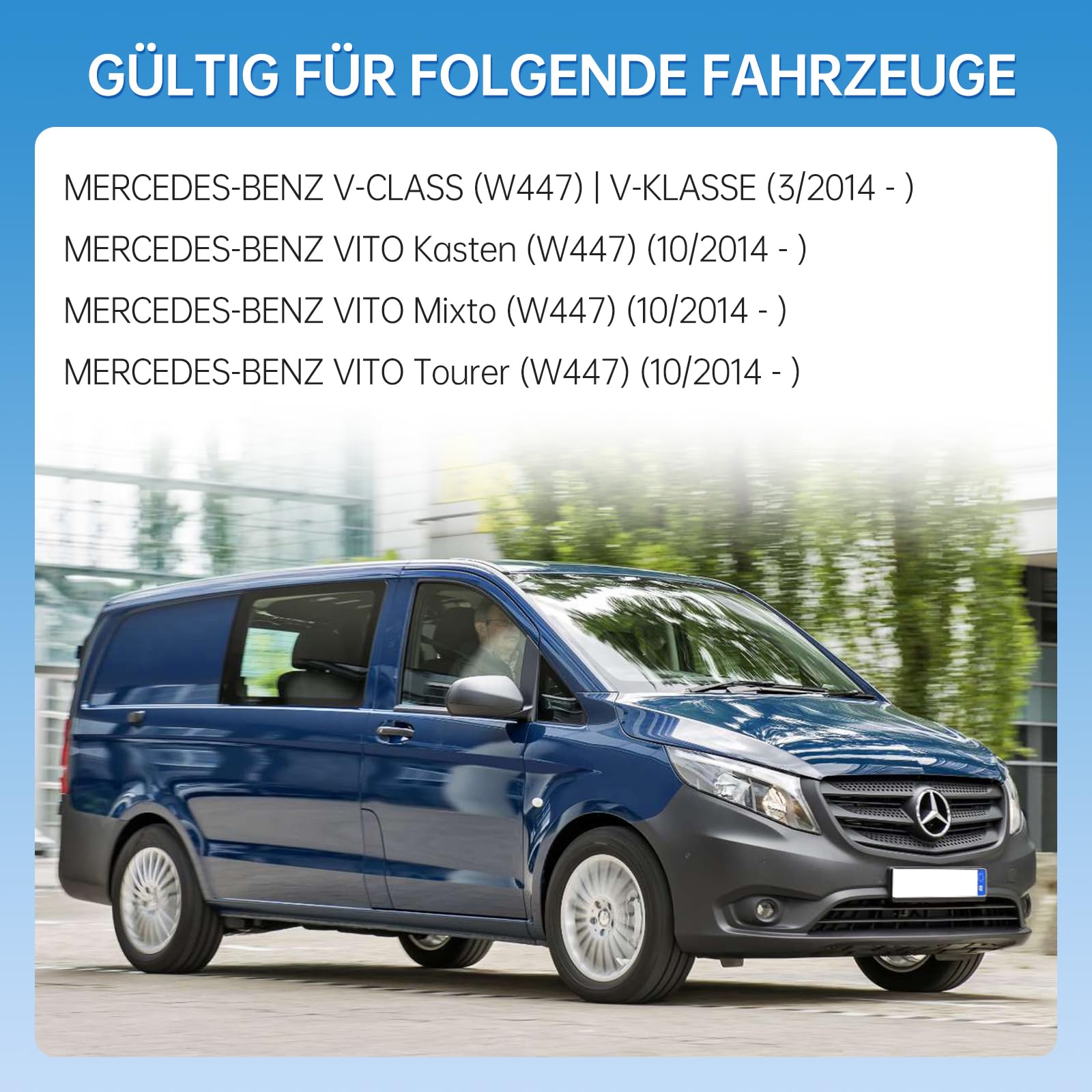 Außenspiegel Rechts für Mercedes Vito Kasten Mixto Tourer V-KLASSE W447 2014-2025 Elektrisch, Beheizbar, Manuell Einklappbar, Schwarz, Beifahrerseite, Ersetz A4478110500
