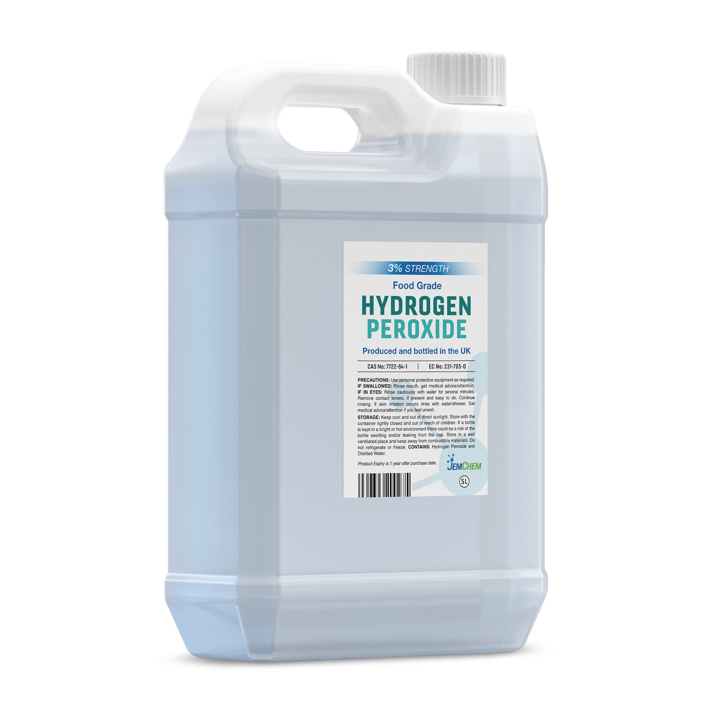 3% Hydrogen Peroxide 5L Food Grade Premium Quality - Purest Grade