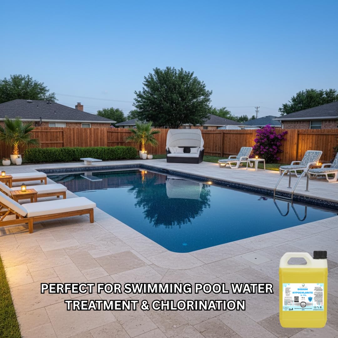 Sodium Hypochlorite Sodium Hypochlorite 10L (2X5L) - High Strength (14-15%) Brick, Driveway & Patio Cleaner - | Bleaching Agent | Odour Removal | Black Spot Removal & More — view 4