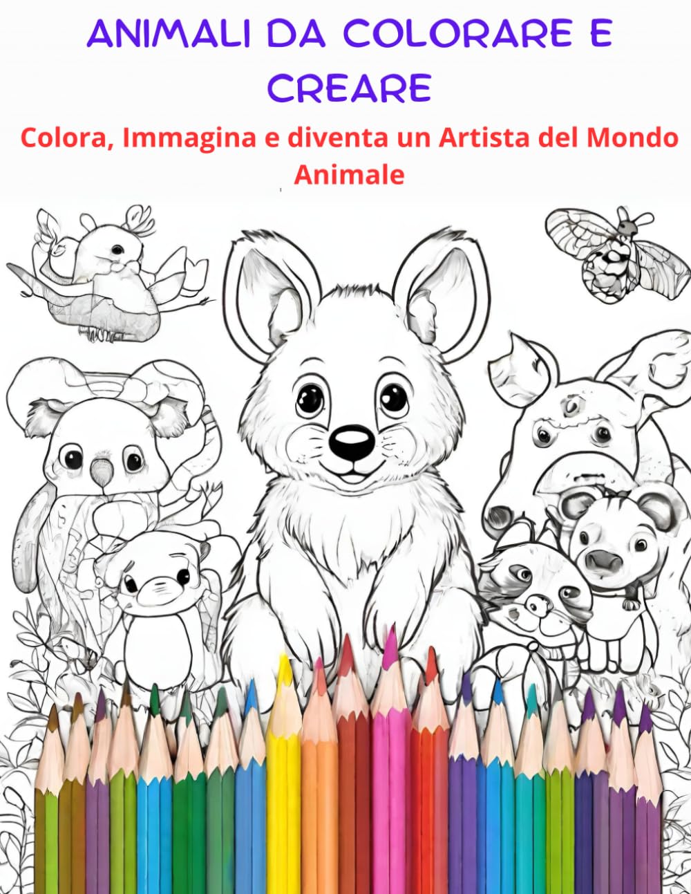Animali da colorare e creare:libro per bambini da 3-8 anni immagini divertenti di animali: Libera la tua fantasia e divertiti a esplorare il mondo ... libro di colori e disegni (Italian Edition)