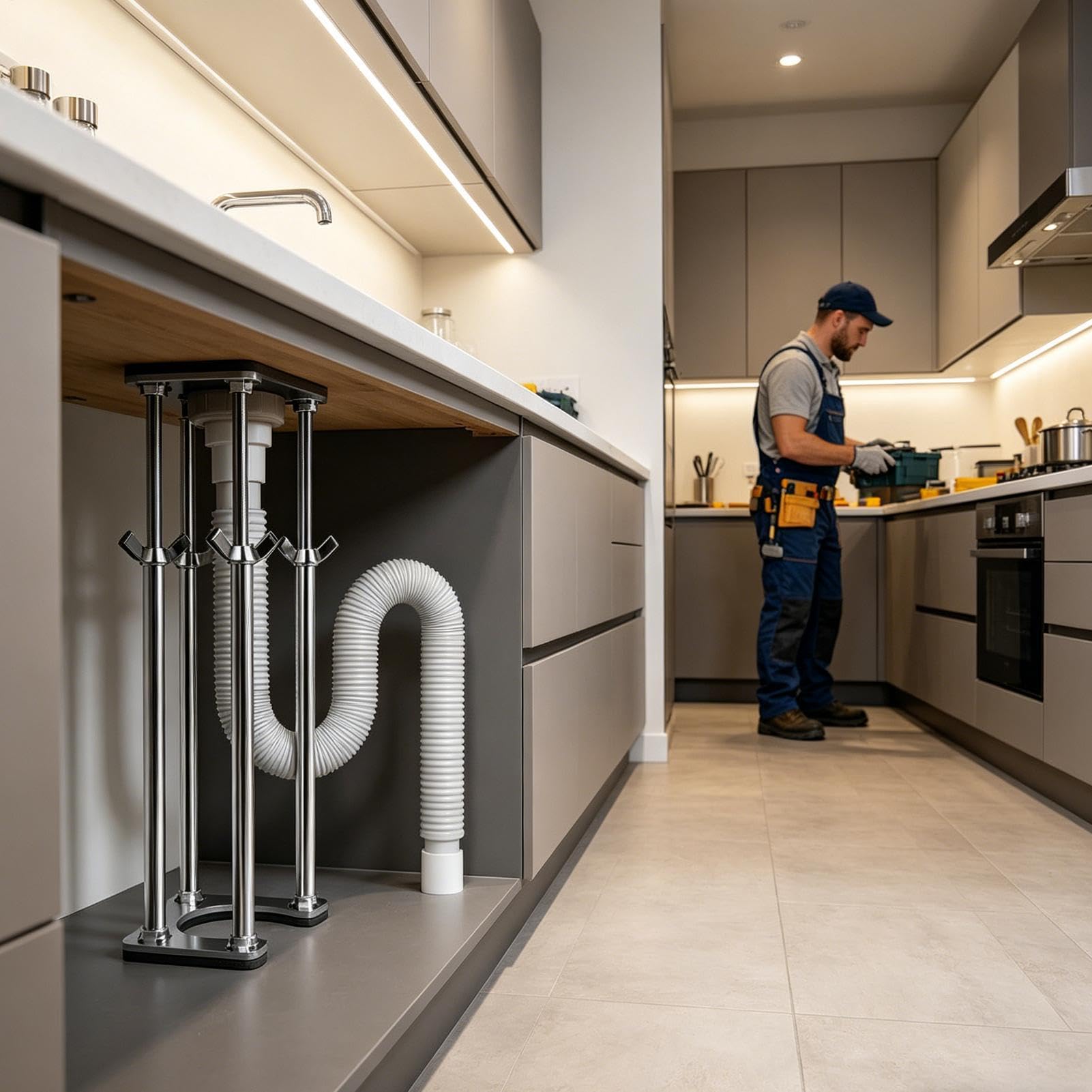 Soporte para Fregadero Bajo Mostrador Base para instalación de lavabo mesa | Kit de Instalación para Fregadero Bajo Encimera Ducha Cocina Baño Cubierta Apartamento Residencia Alquiler