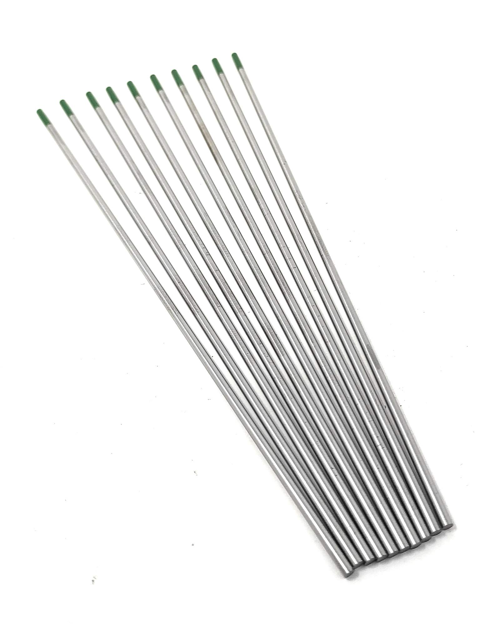 ELCAN Tungstens TIG saldatura Verde puro WP professionale, 1.0 1.6 2.0 2.4 3.2 3.2 elettrodi per saldatura torcia TIG, 10 unità - Dimensioni: 2,4 x 175 mm