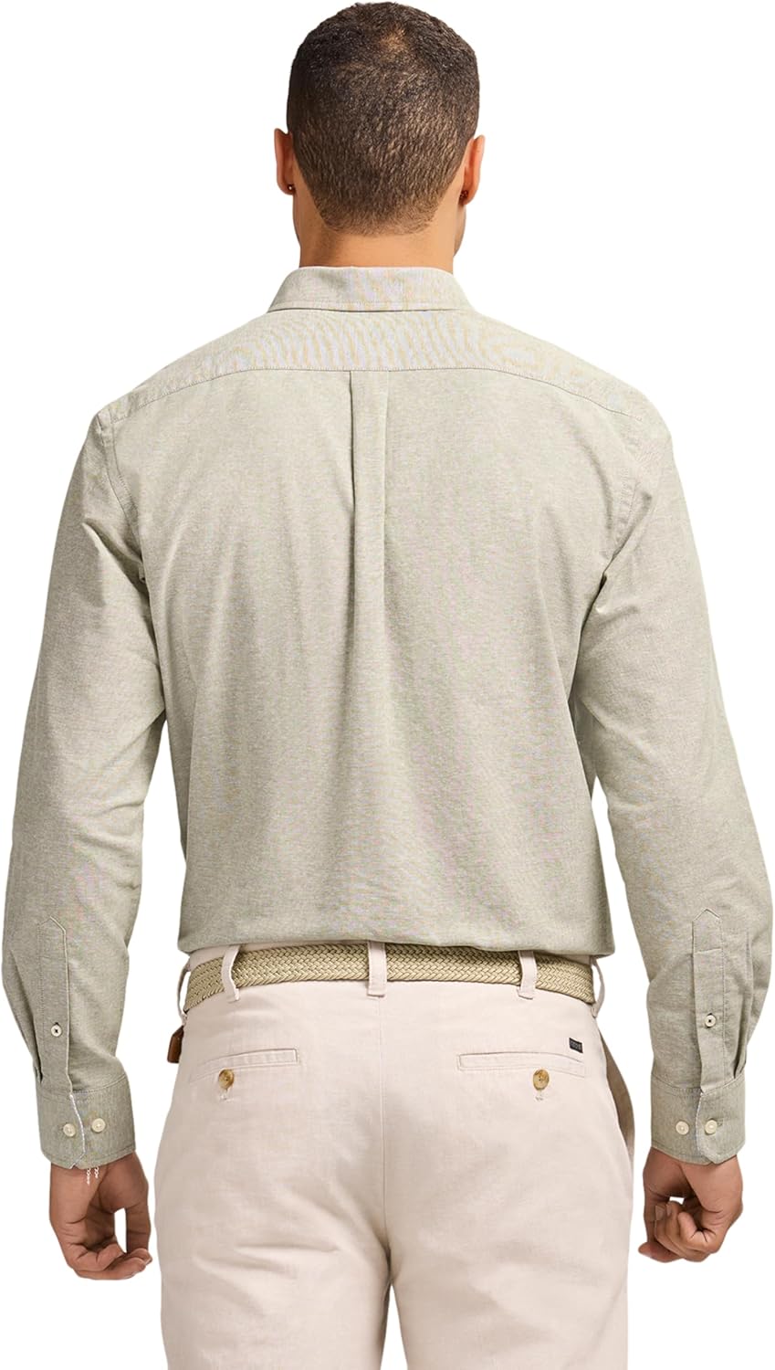 Izod Mens Pinpoint Oxford Button Down Shirt Long Sleeve Stretch - Image 2