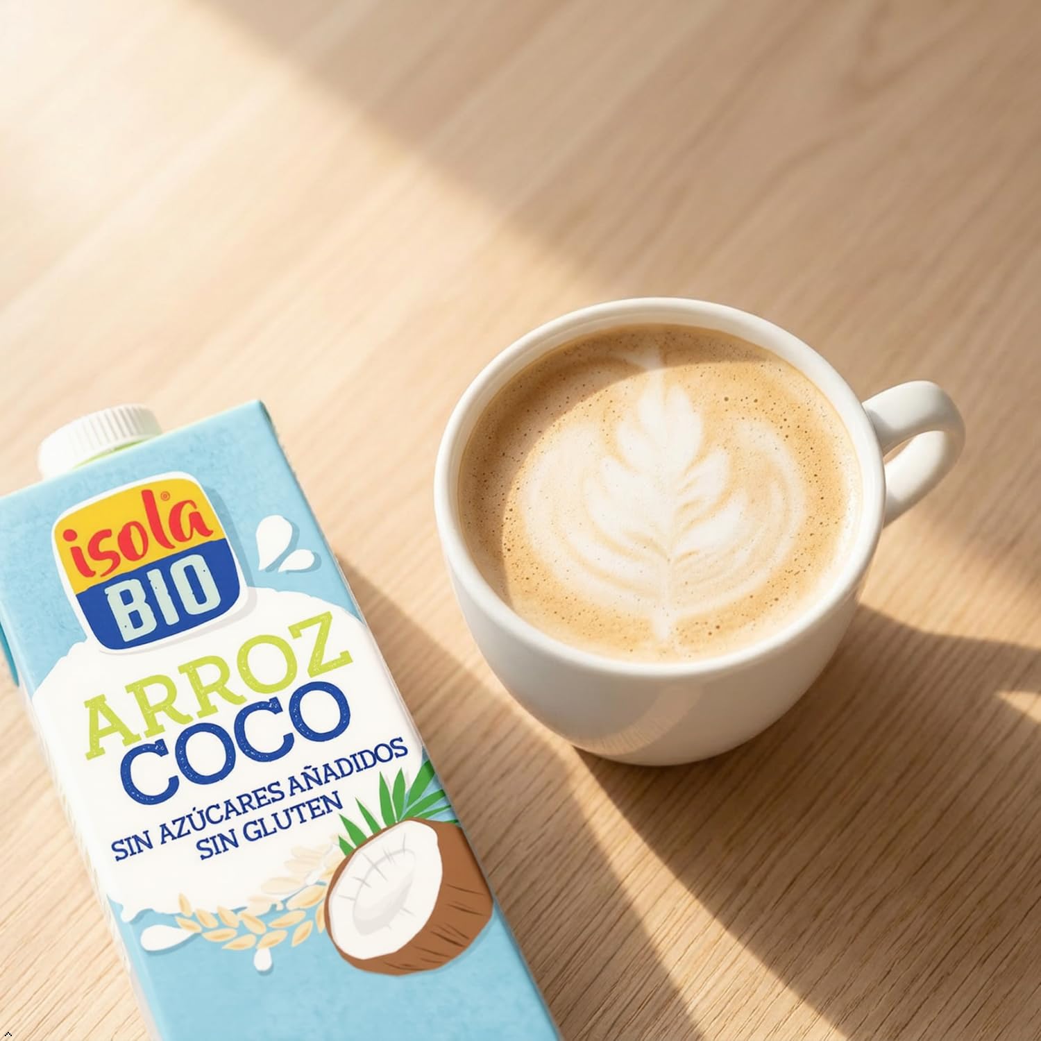 Bebida Ecológica Vegetal de Arroz y Coco 1L Pack 6 Sin Azúcar Añadido Sin Gluten