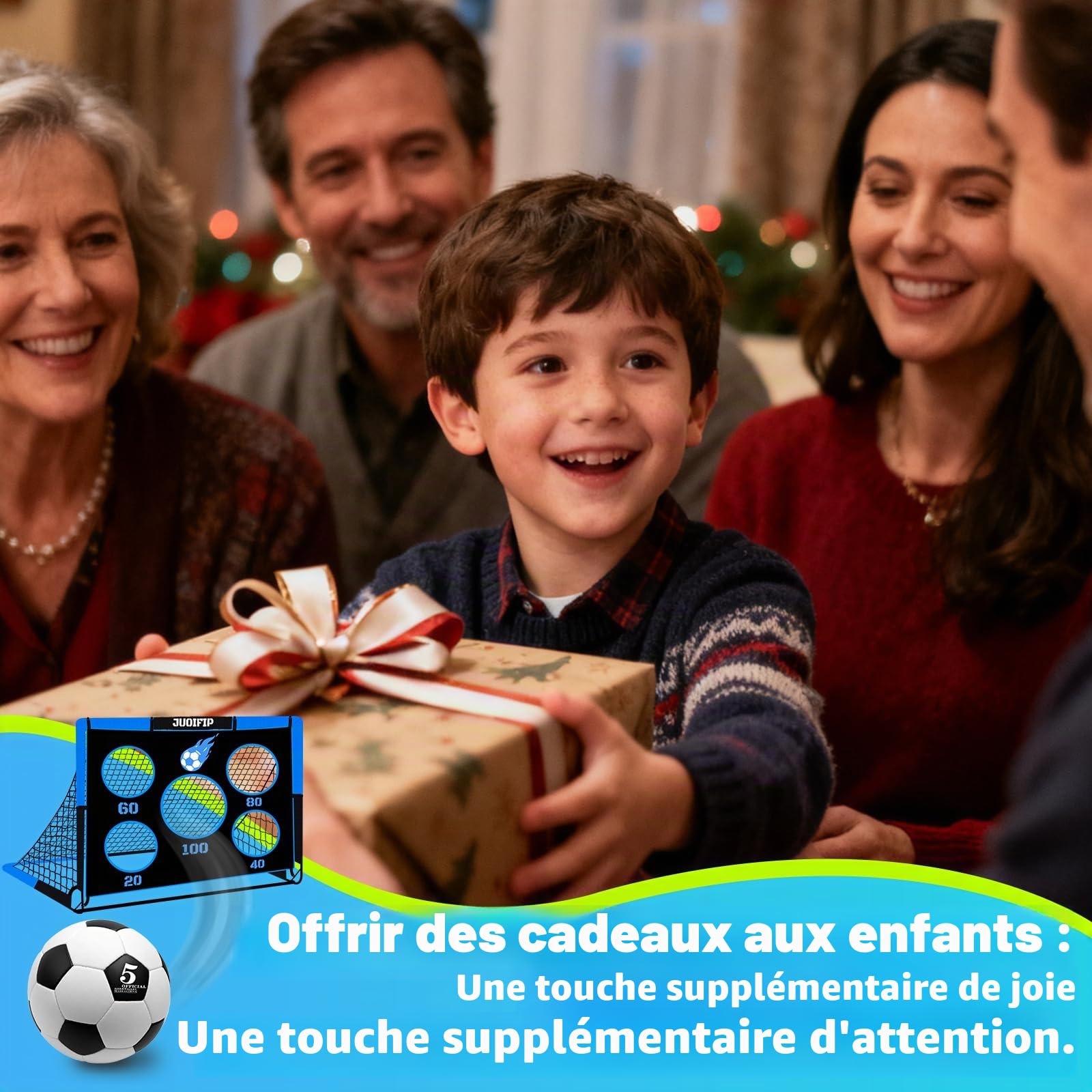 NZQXJXZ But de Football 3-en-1 pour Enfants, Filet de Football 150 x 120 cm, poteaux de But pour Jardin avec 2 Tissus interchangeables et Un Ballon, Sac de Transport, Montage Facile et Pliable adapté