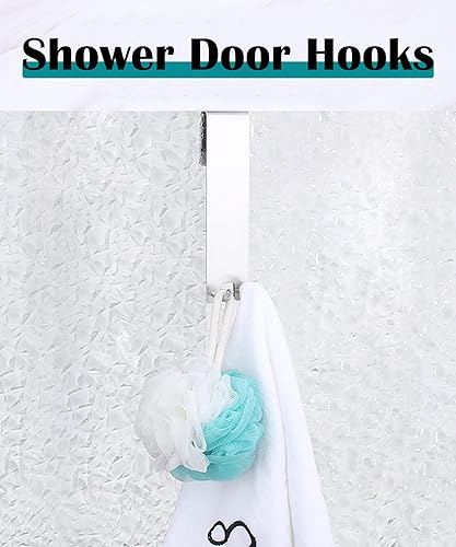 Miniatura 5 de BOSHAn 2 ganchos largos de acero inoxidable, gancho detrás de la puerta, simple sin perforación, gancho doble para toallas, toallas, para baño,