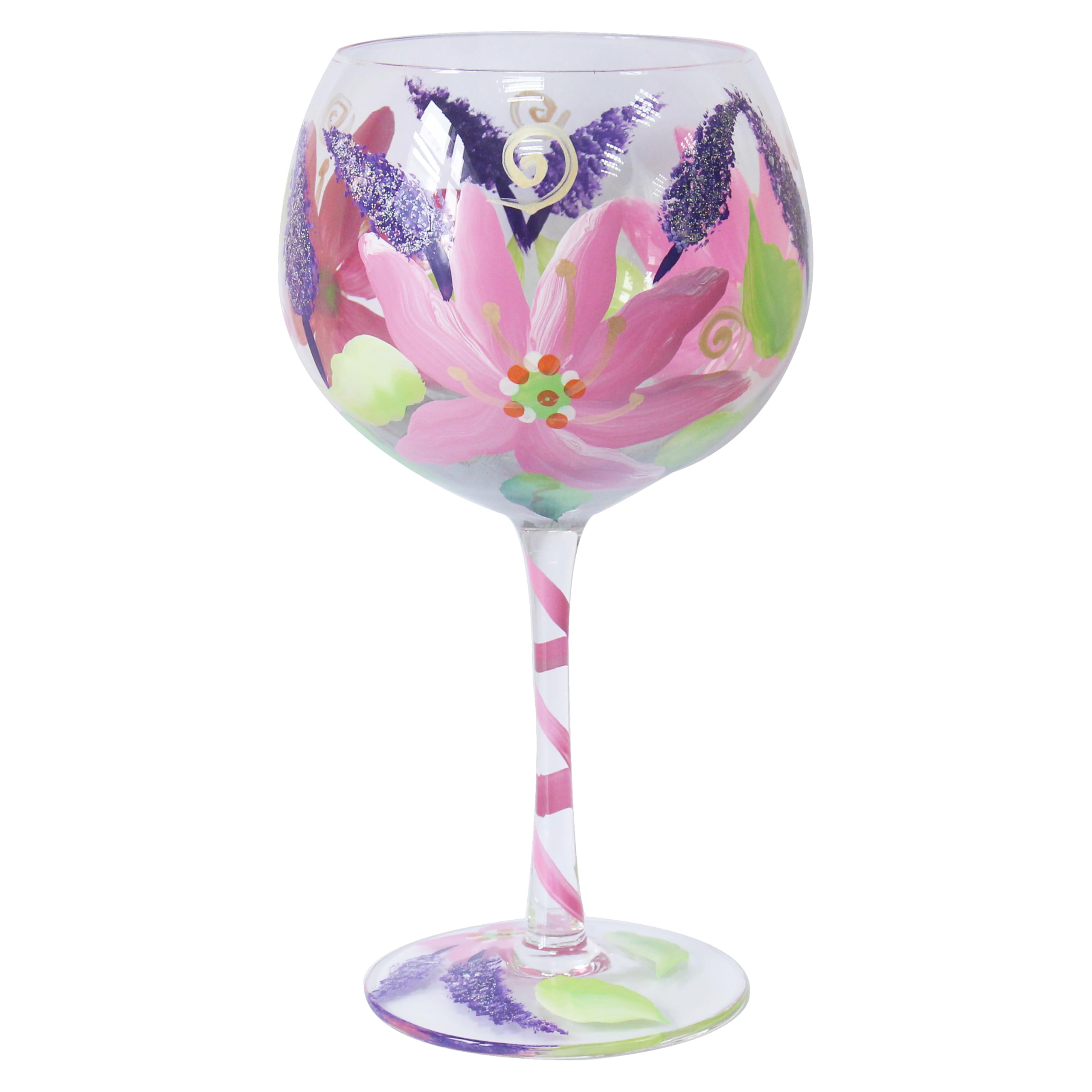 Stemmed Gin Glass Lilies by Lynsey Johnstone Gift Floral Glassware Gift Idea