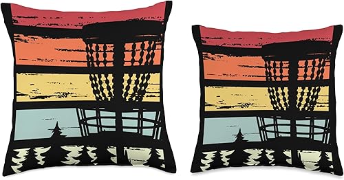 Miniatura 3 de Disc Retro Sunset Target Golfing - Almohada de 9 agujeros, 18 x 18 pulgadas, multicolor
