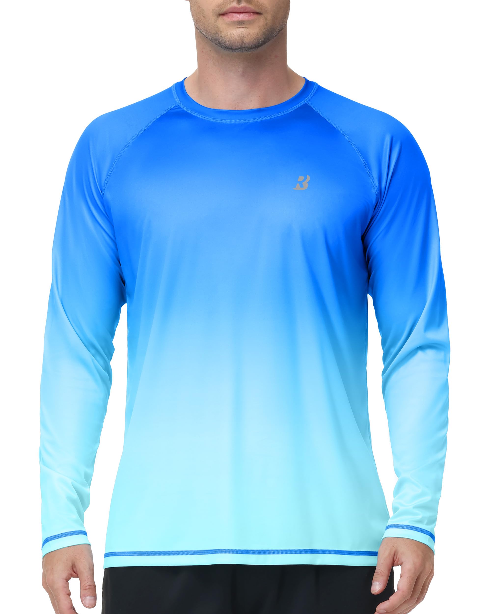 Roadbox Herren UV-Schutz Shirt, UPF 50+ Rashguard T-Shirt, Schnelltrocknend Leicht Langarmshirt für Surfen Angeln Wandern