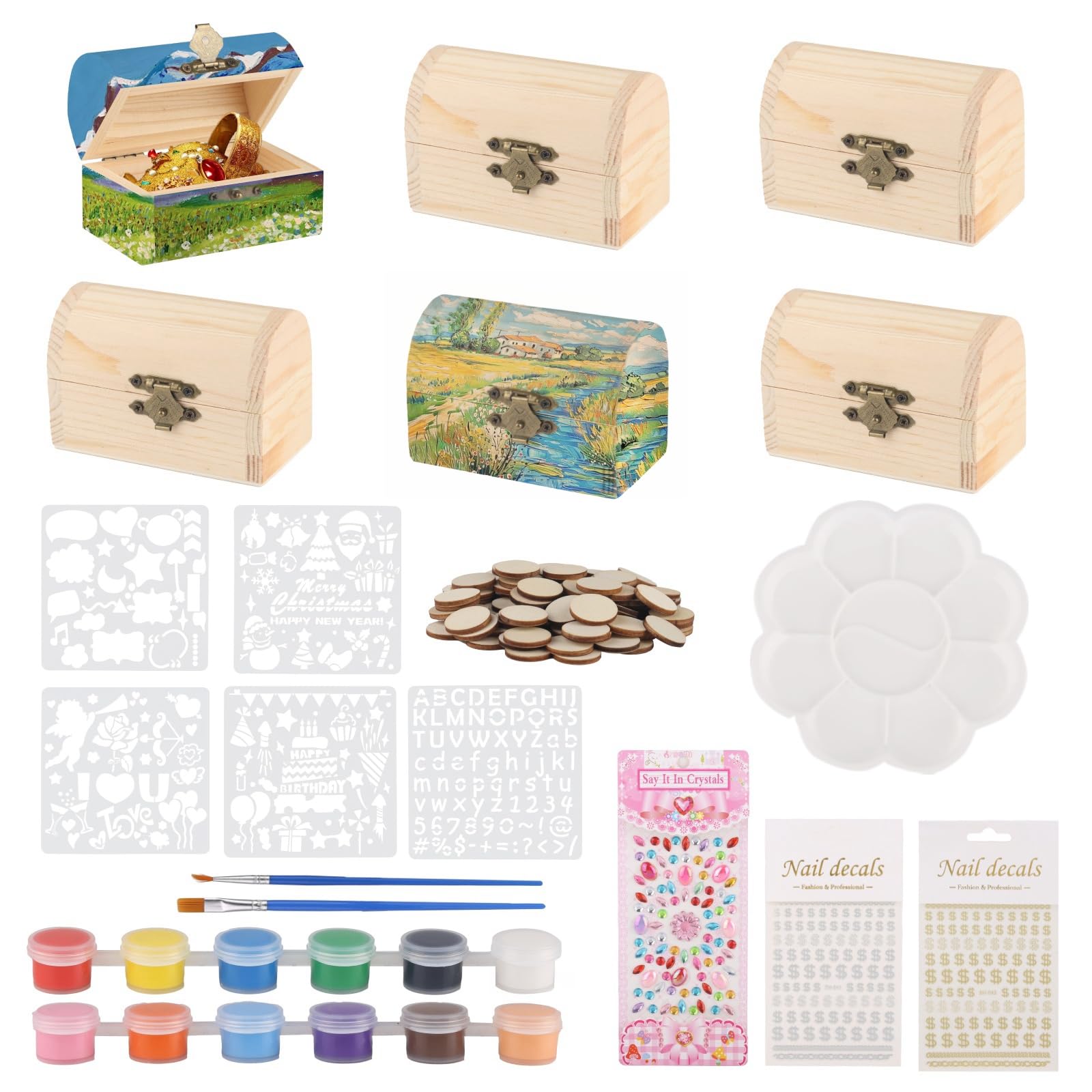 lahnao 10 stuks schatkist voor kinderverjaardag, mini schatkist voor kinderen, met deksel, 5 x 5 x 9 cm, voor doe het zelf evenementen en het bewaren van juwelen
