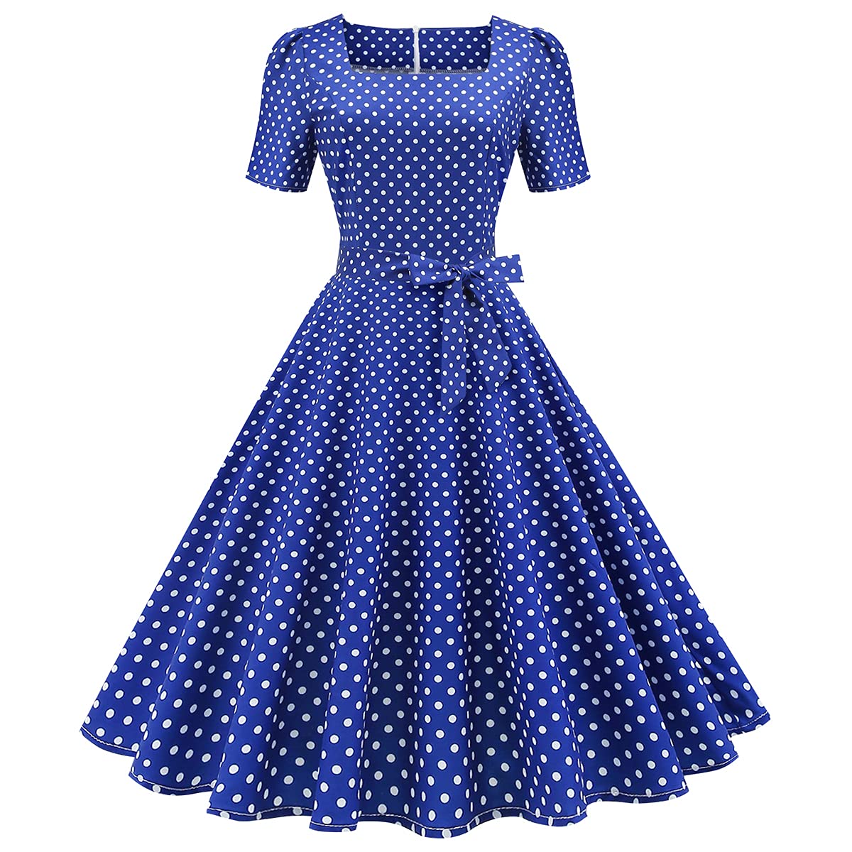 Women's Vintage 1950s Classy Rockabilly Hepburn Retro Polka Dots Cocktail Evening Swing Party Dress S-4XL