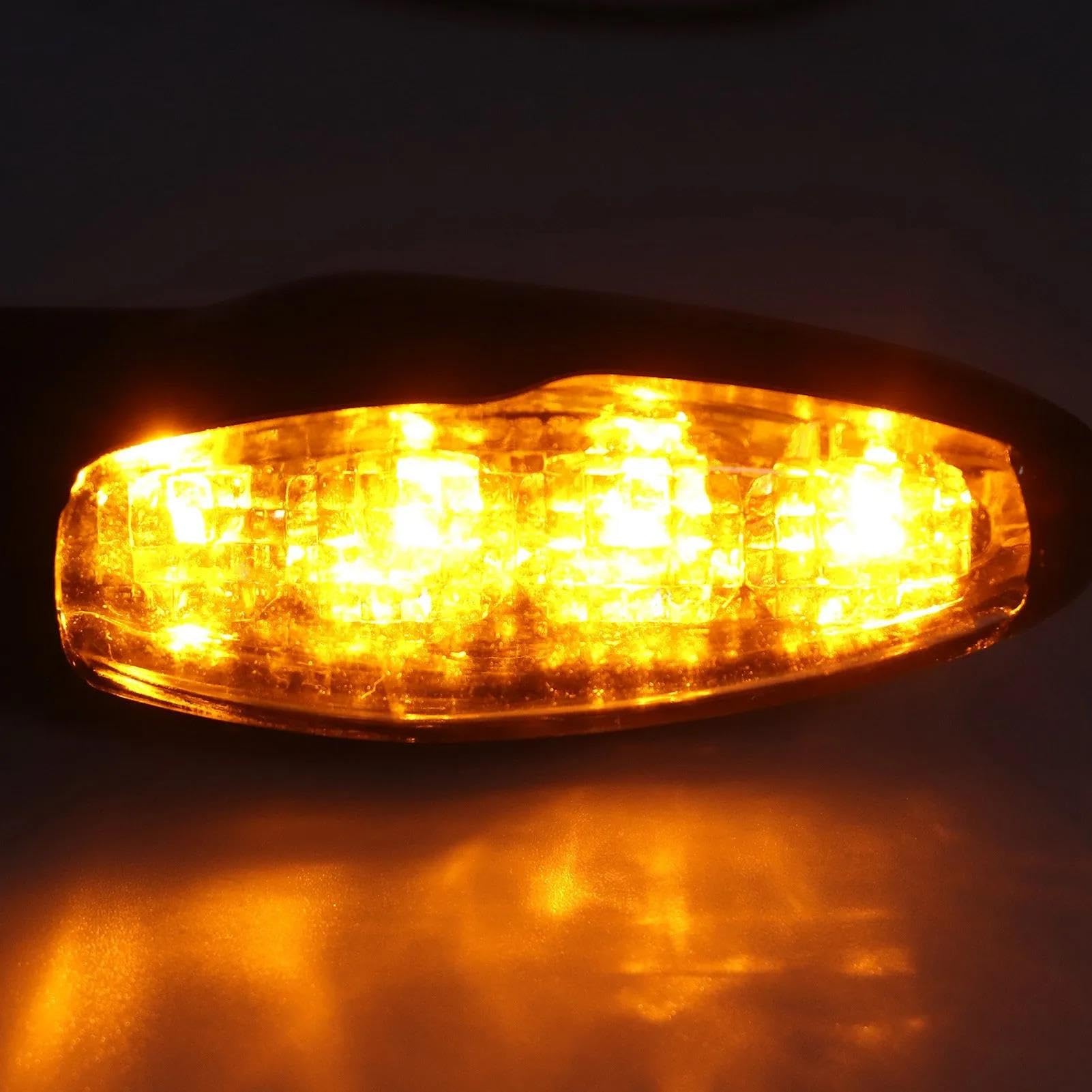 Yuecoom Clignotants de moto, 1 paire d'indicateurs ambre LED avant 12V pour TRIUMPH Speed ​​Twin Speed ​​Triple R/RS/S Tiger 800/1200