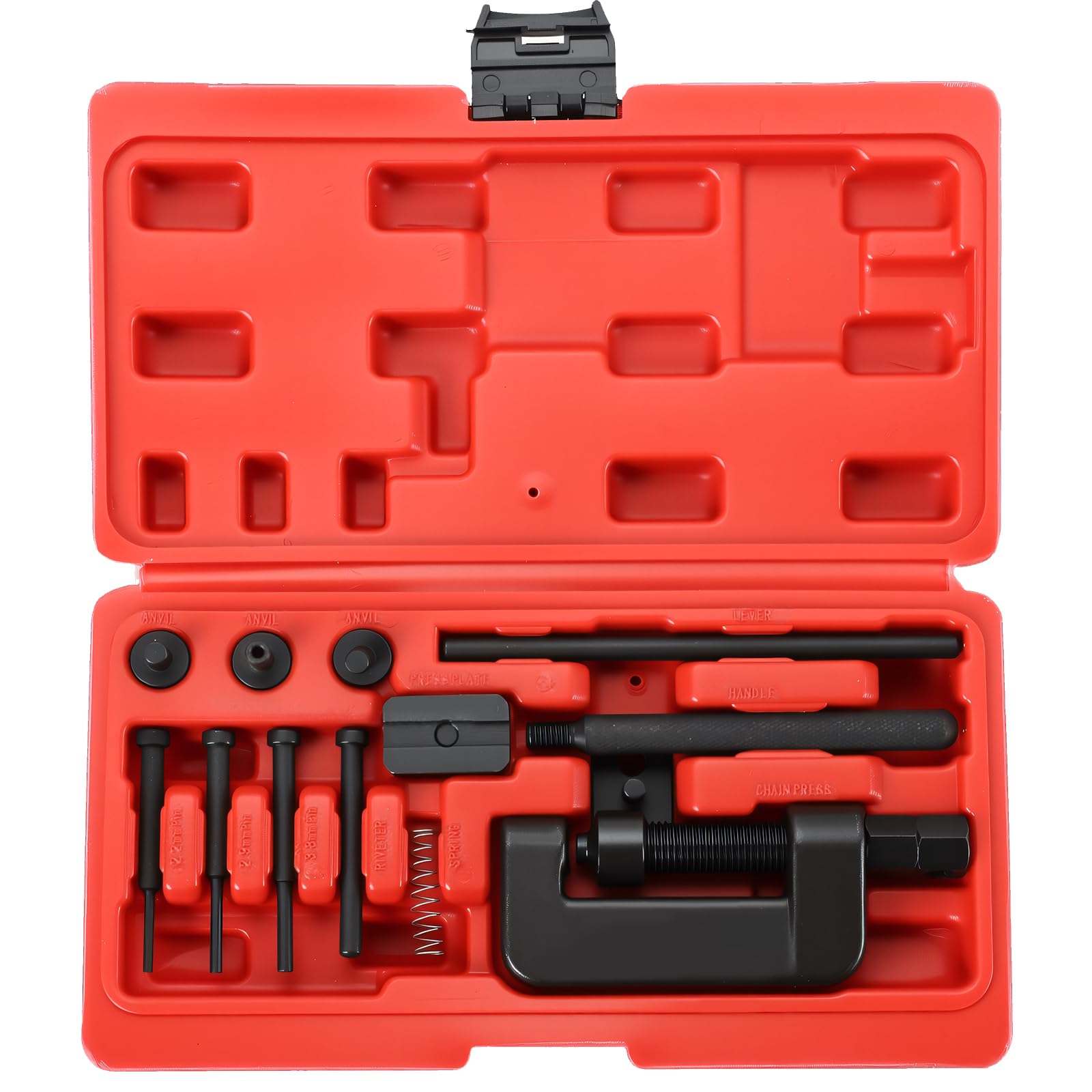 ATPEAM Juego de remachador de cadena de 13 piezas para motocicleta, herramienta de remachado de cadena, herramienta de separación de cadenas para motocicleta, ATV, Dirtbike