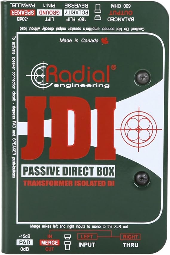 Radial Engineering JDI Mk3 Passive Direct DI Box w/ 2 Cables