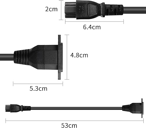 Miniatura 6 de Cable de alimentación C14 a C5 YACSEJAO 10A250V IEC 320 C14 macho a tipo D C5 Mickey Mouse hembra Cable adaptador universal IEC 320 C14 a C5 3 pines