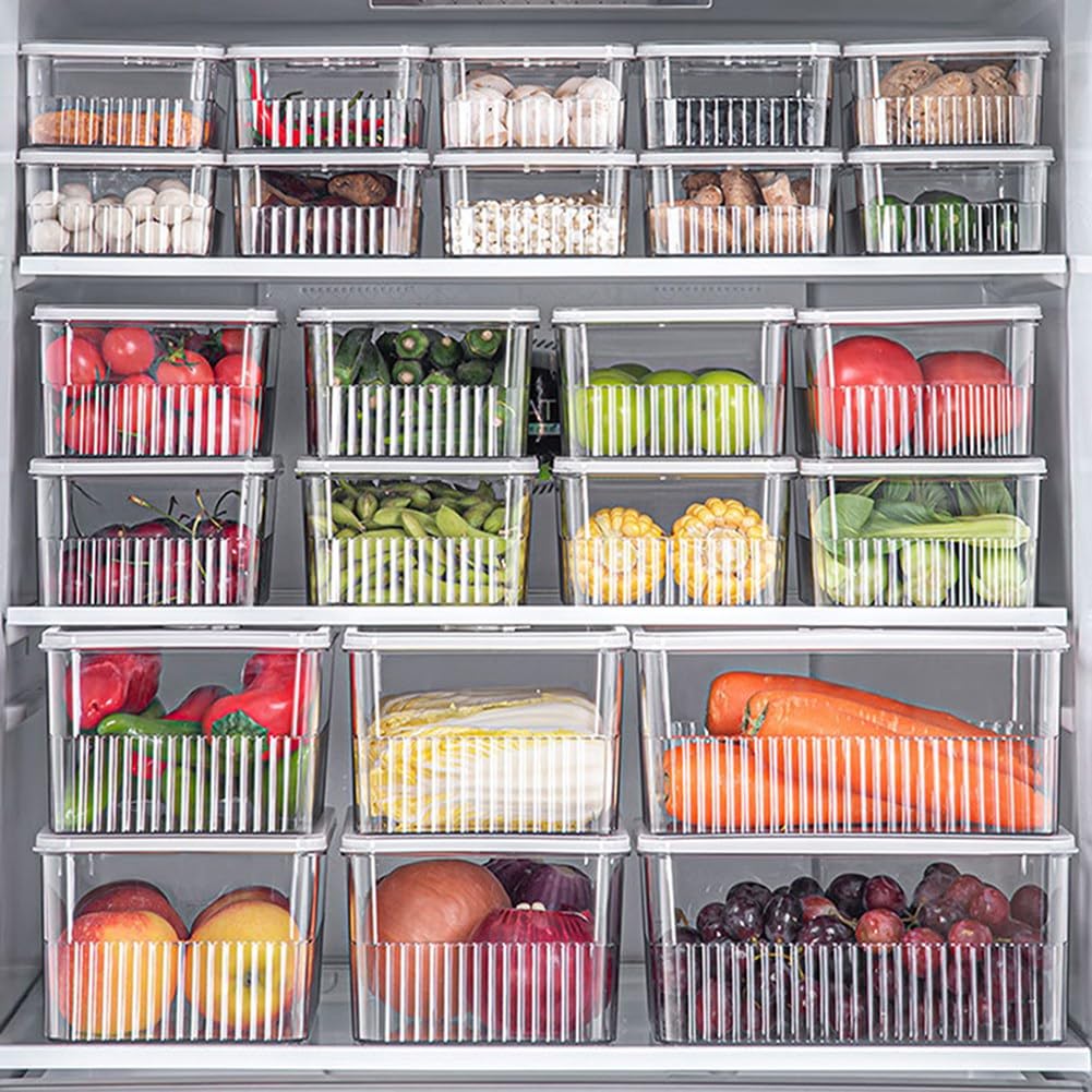 Obstkörbe for die Küche, unentbehrlicher Frischhaltebehälter for Gemüse und Obst, normale Küchen- und Kühlschrankbox