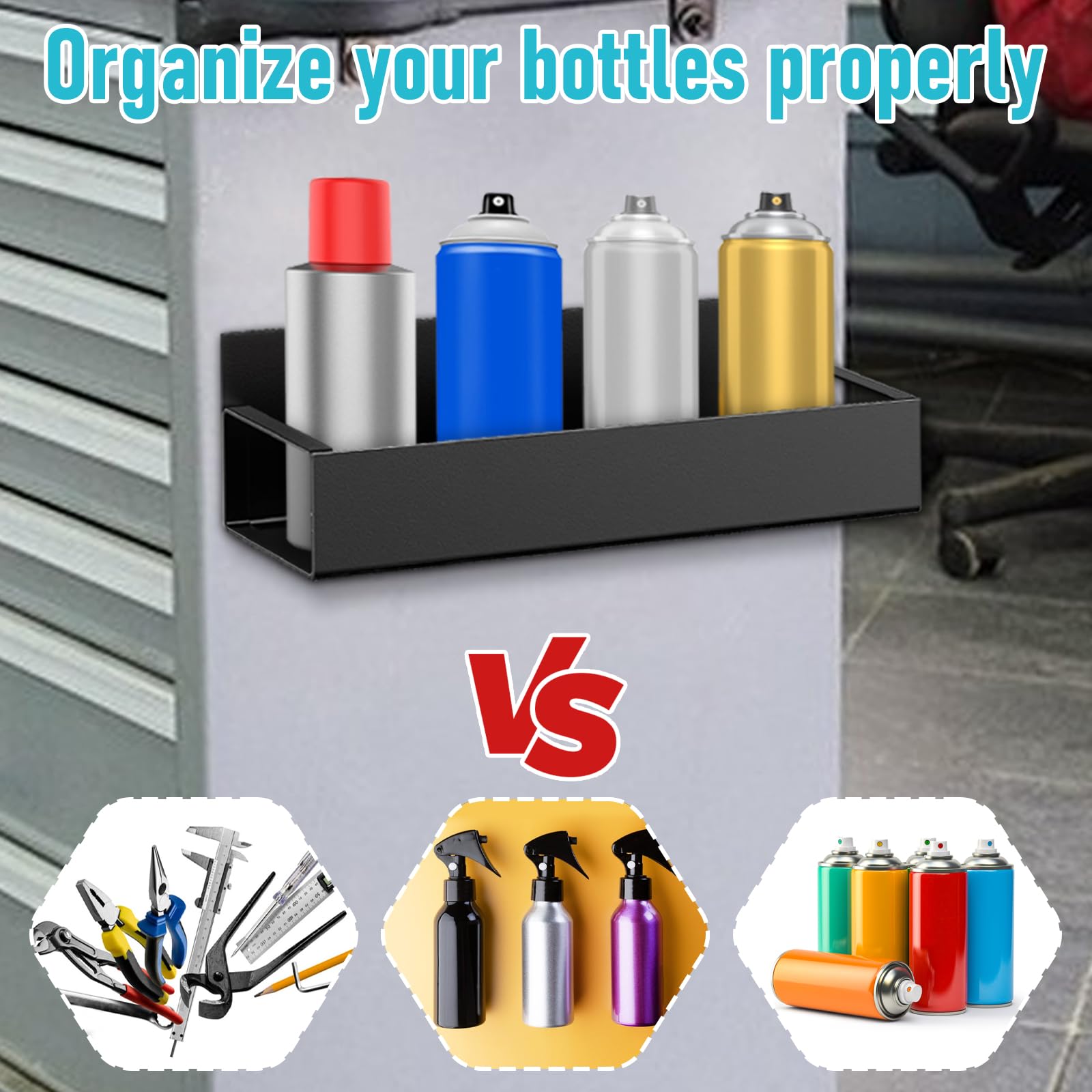 YEXEXINM 4 botes de espray magnéticos para botellas de spray, soporte para botellas de spray, soporte para latas de aerosol, soporte para taller
