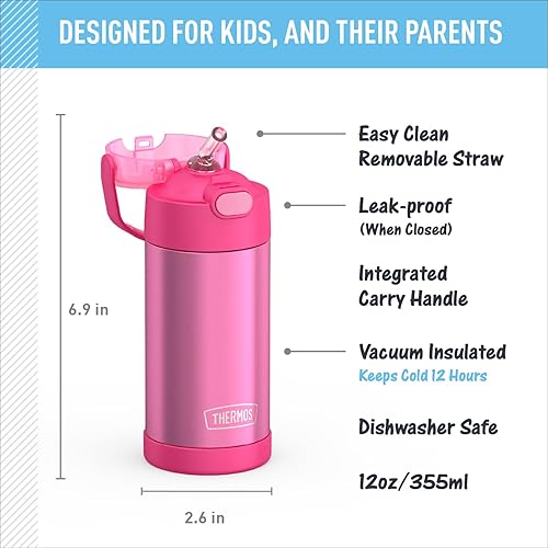 Miniatura 3 de THERMOS FUNTAINER - Botella de acero inoxidable con aislamiento al vacío y sorbete capacidad de 12onzas para niños lima