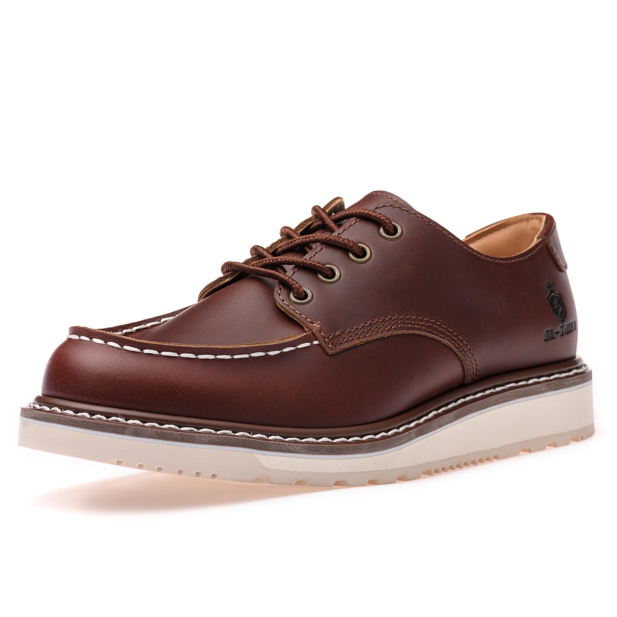 SL-Saint Handgefertigte Herren Soft Moc Toe Lace Up Stylish Stiefel Classic Genuine Goodyear Welted Top Cowhide Schuhe