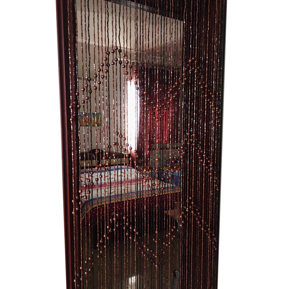 Rideau de porte perlé artisanal à 104 brins en perles de bois